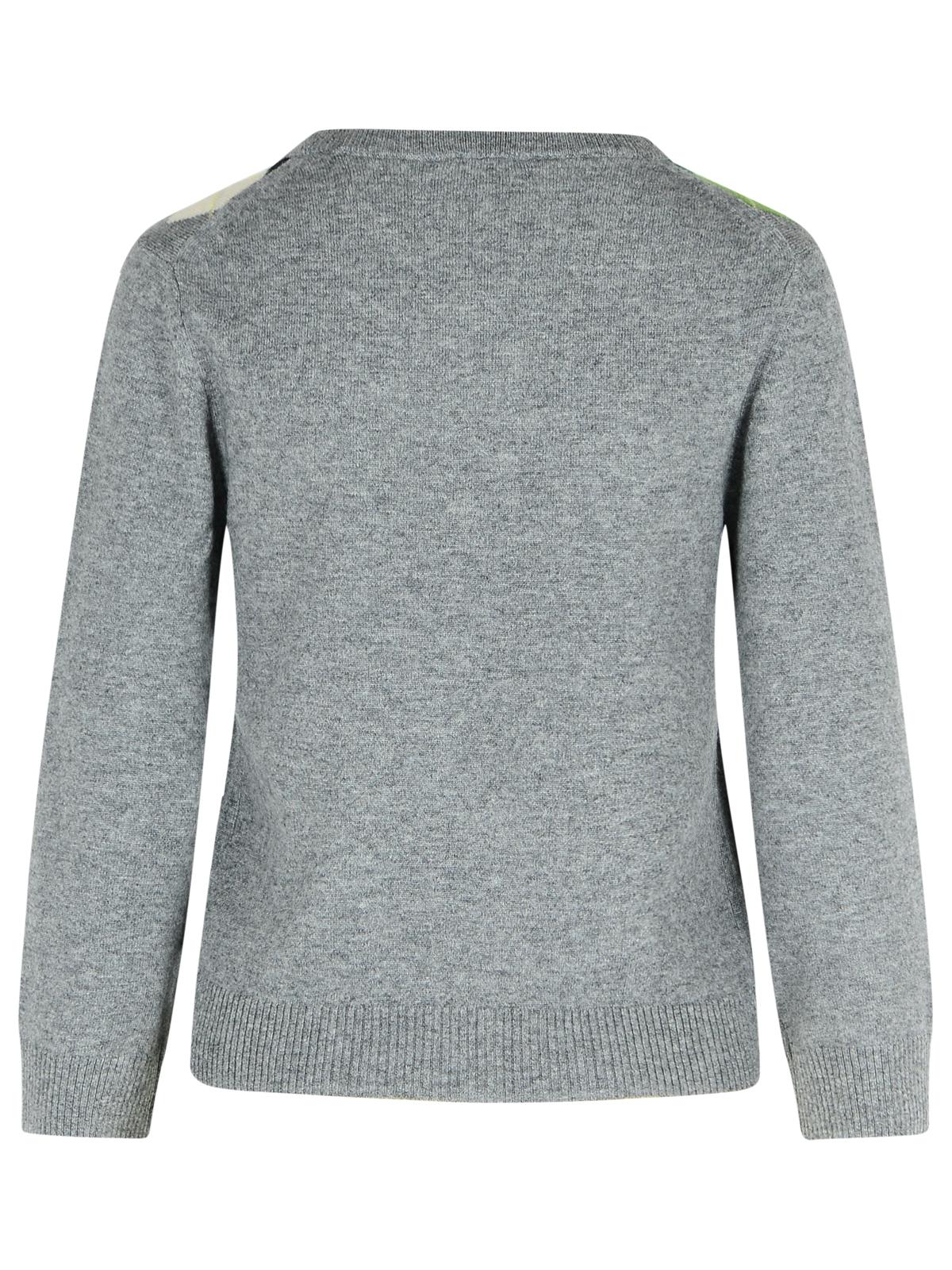 Ganni Grey Checked Cashmere Blend Cardigan Women GANNI
