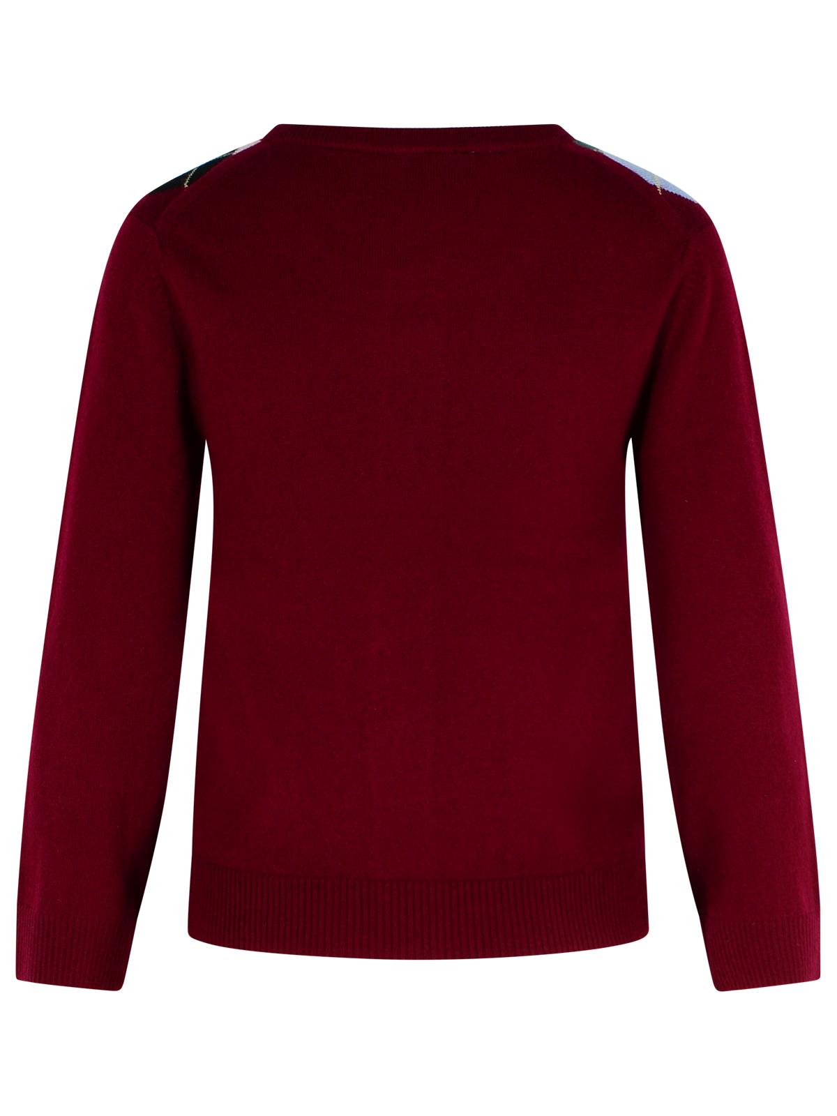 Ganni Burgundy Merino Wool Blend Check Cardigan Women GANNI