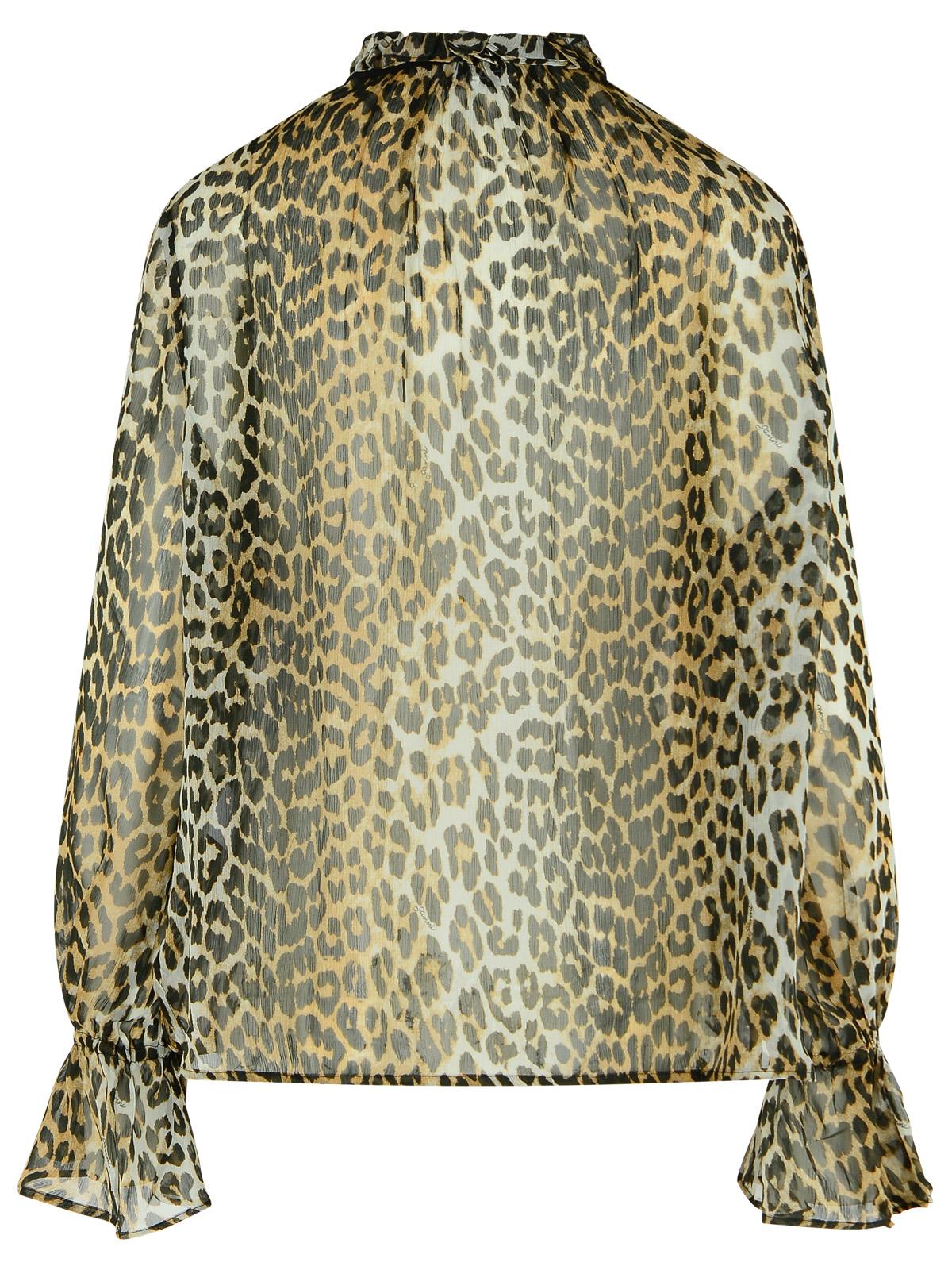 Ganni Leopard Print Viscose Shirt Women GANNI