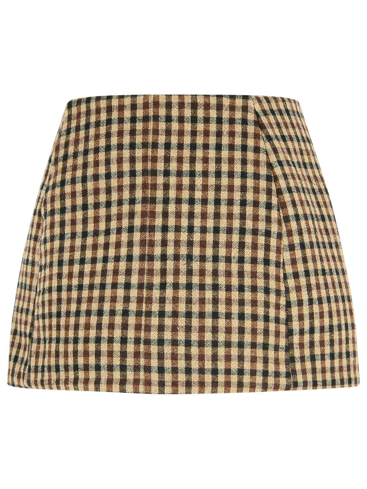 Ganni Brown Wool Blend Skirt Women