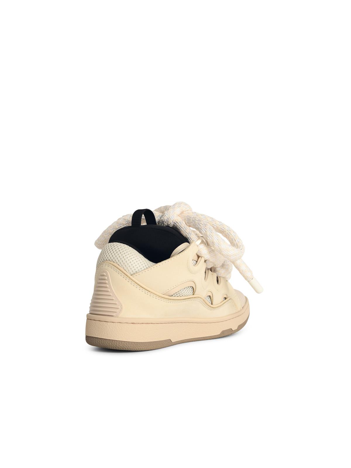Lanvin 'Curb' Beige Leather Blend Sneakers Men LANVIN