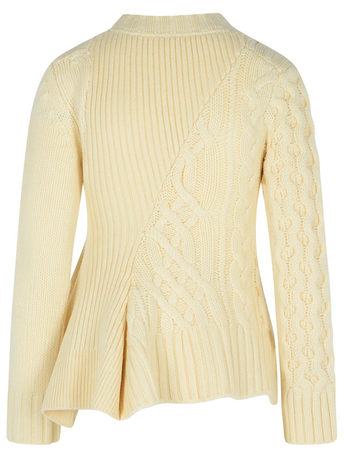 Sacai Ivory Wool Sweater Women SACAI