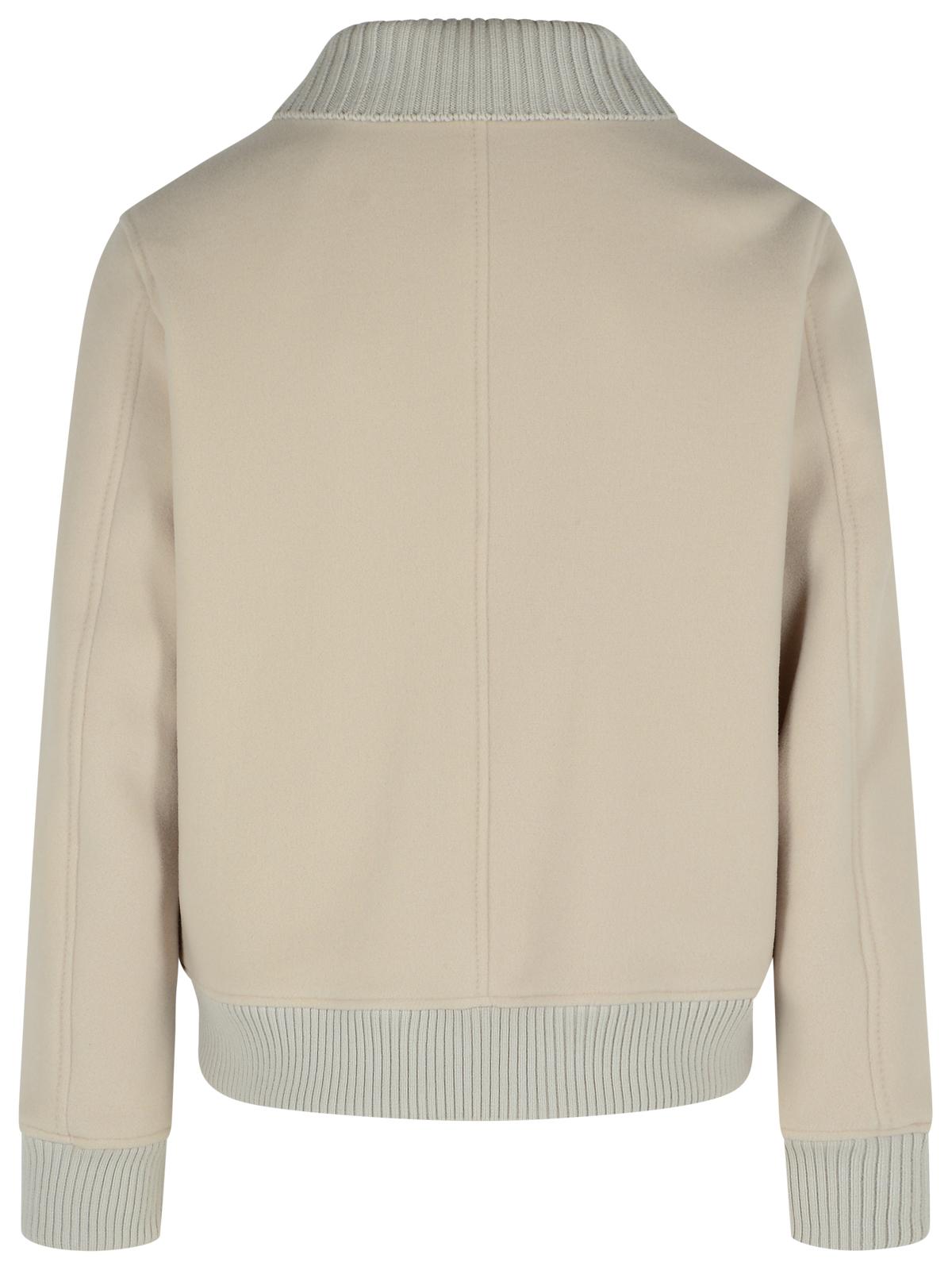 Eleventy Beige Wool Blend Bomber Jacket Men
