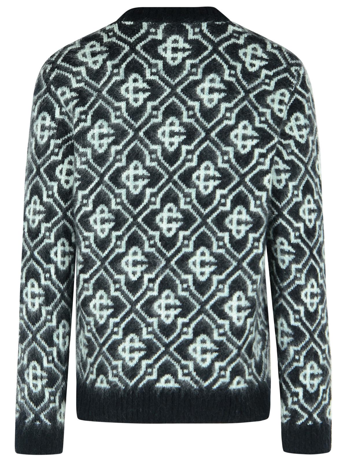 Casablanca Black Mohair Blend Monogrammed Sweater Men CASABLANCA