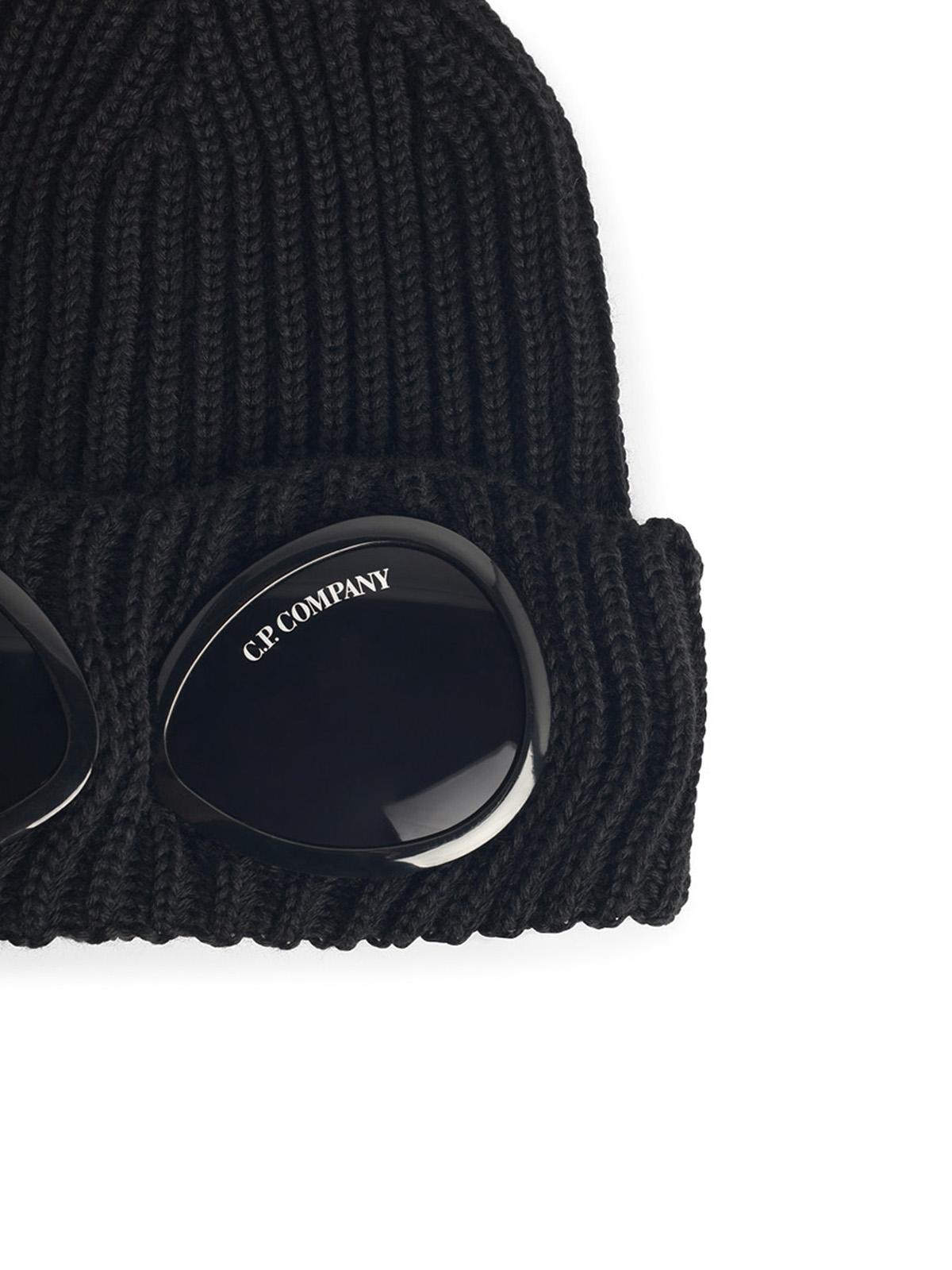 C.P. Company 'Lens' Black Wool Beanie Men C.P. COMPANY