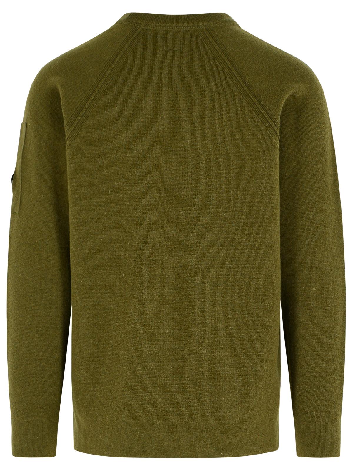 C.P. Company 'Grs' Green Wool Blend Sweatshirt Men C.P. COMPANY