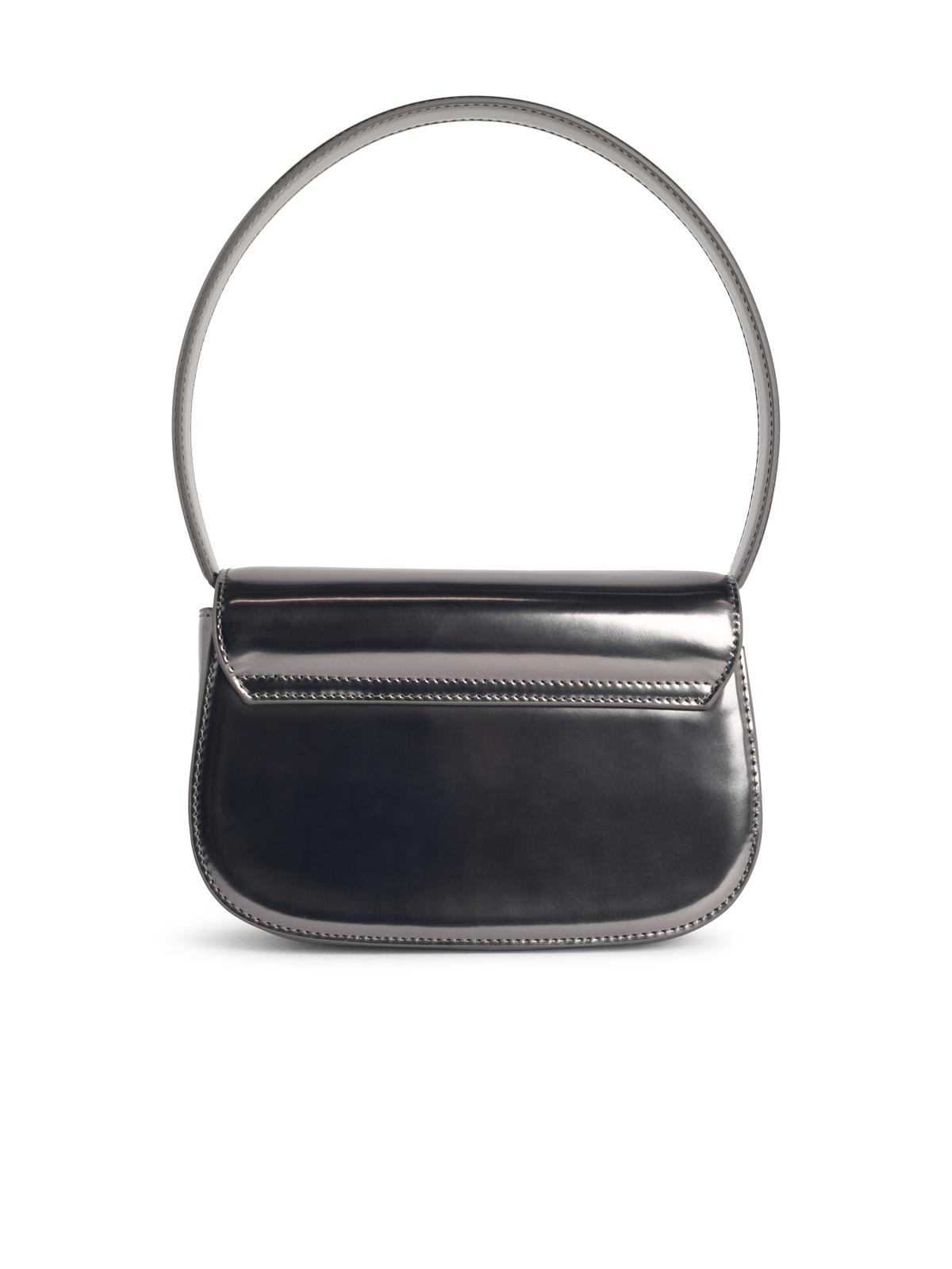 Diesel '1Dr' Grey Mirrored Leather Bag Women DIESEL