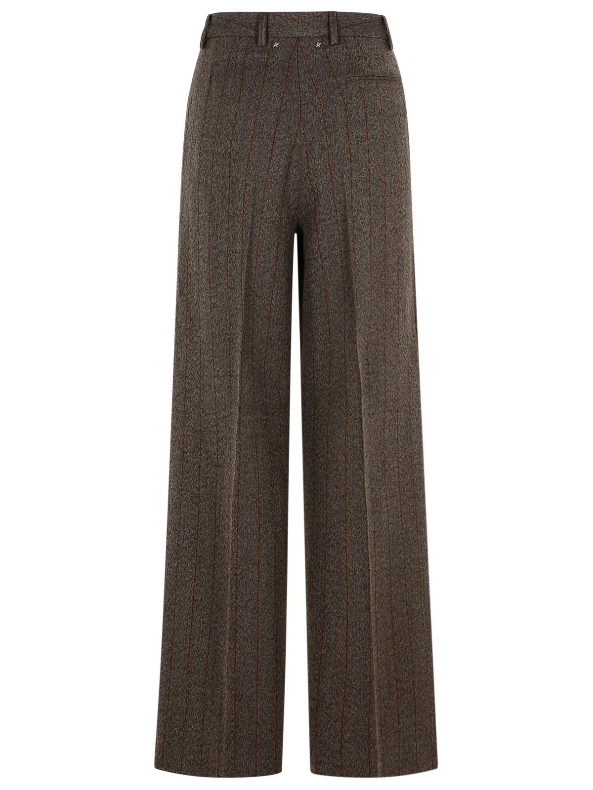 Golden Goose Pinstripe Pants In Brown Virgin Wool Women