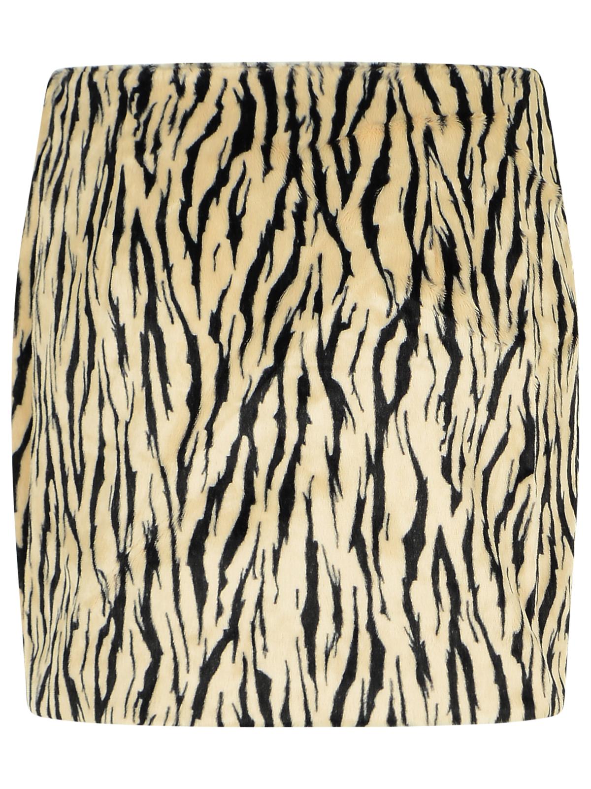 Rotate Printed Faux Fur Skirt Women ROTATE