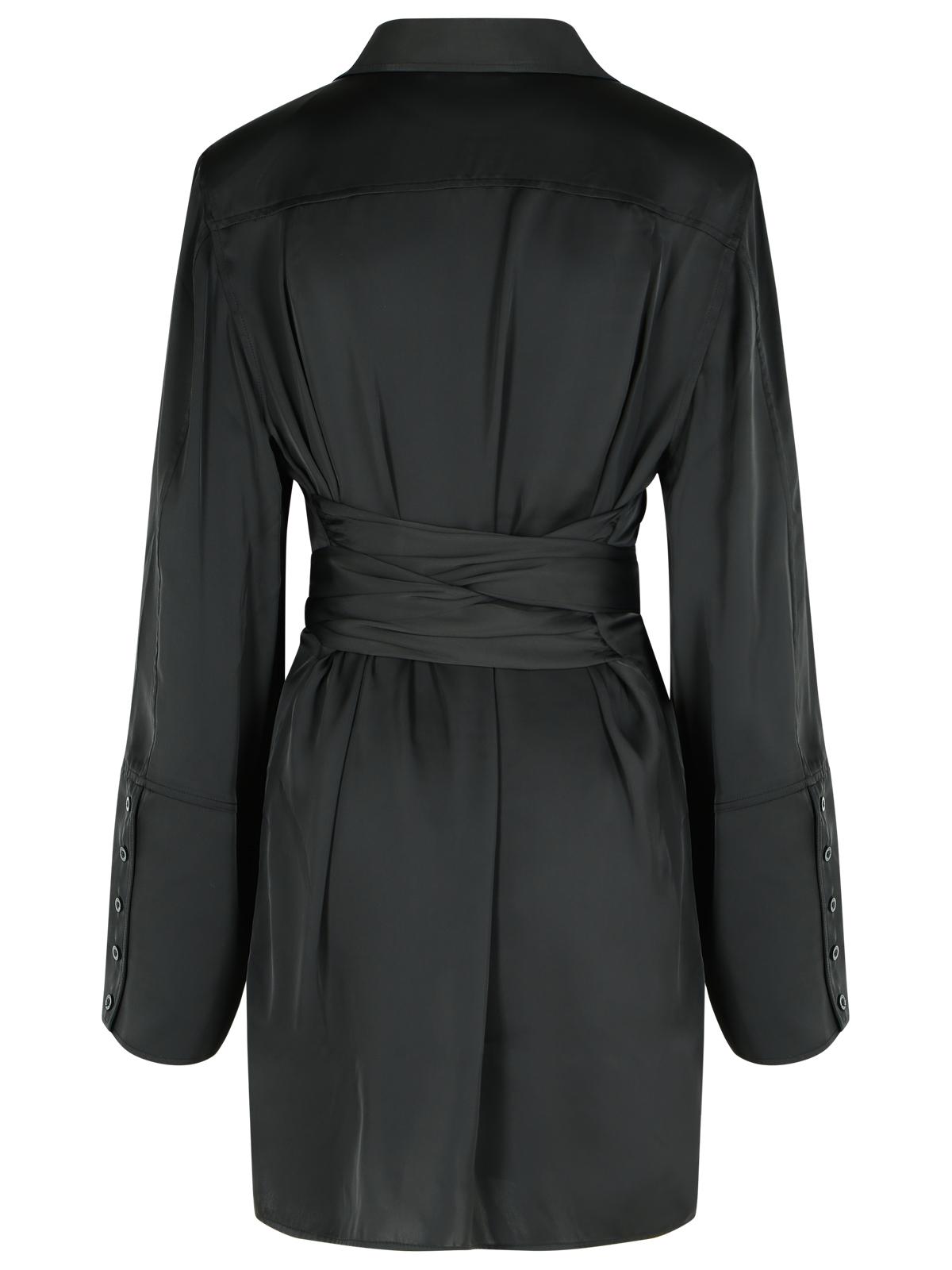 Rotate Black Polyester Shirt Dress Women ROTATE