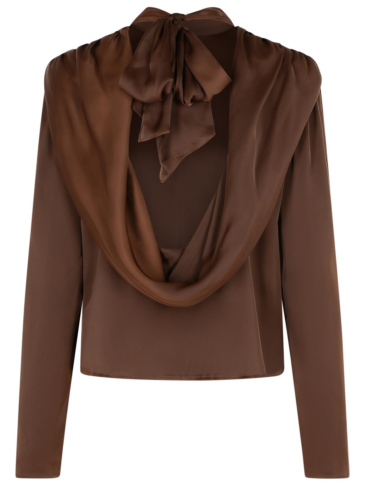 Rotate 'Bowina' Brown Polyester Blouse Women ROTATE
