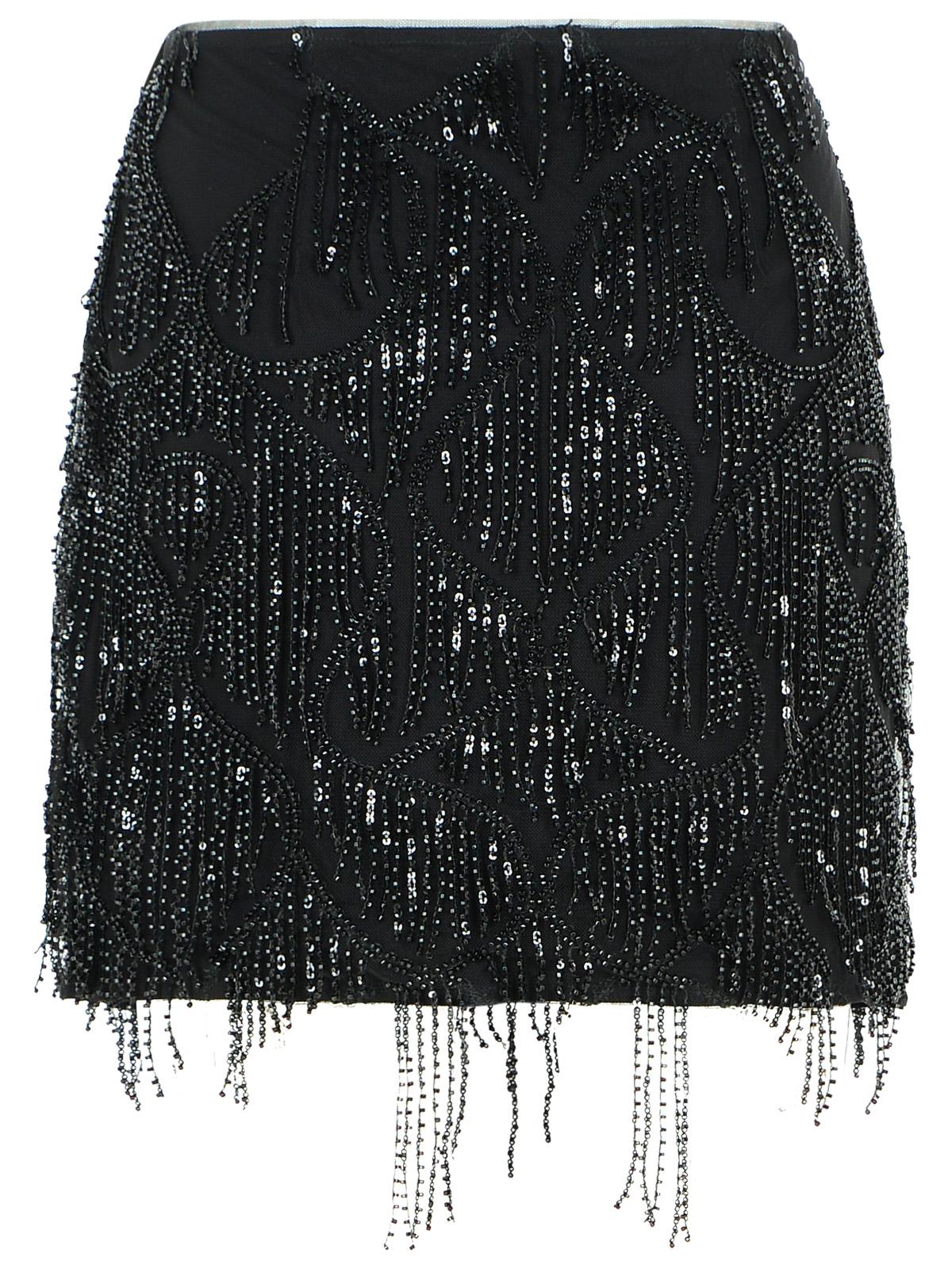 Rotate 'Tula' Black Polyester Miniskirt Women ROTATE
