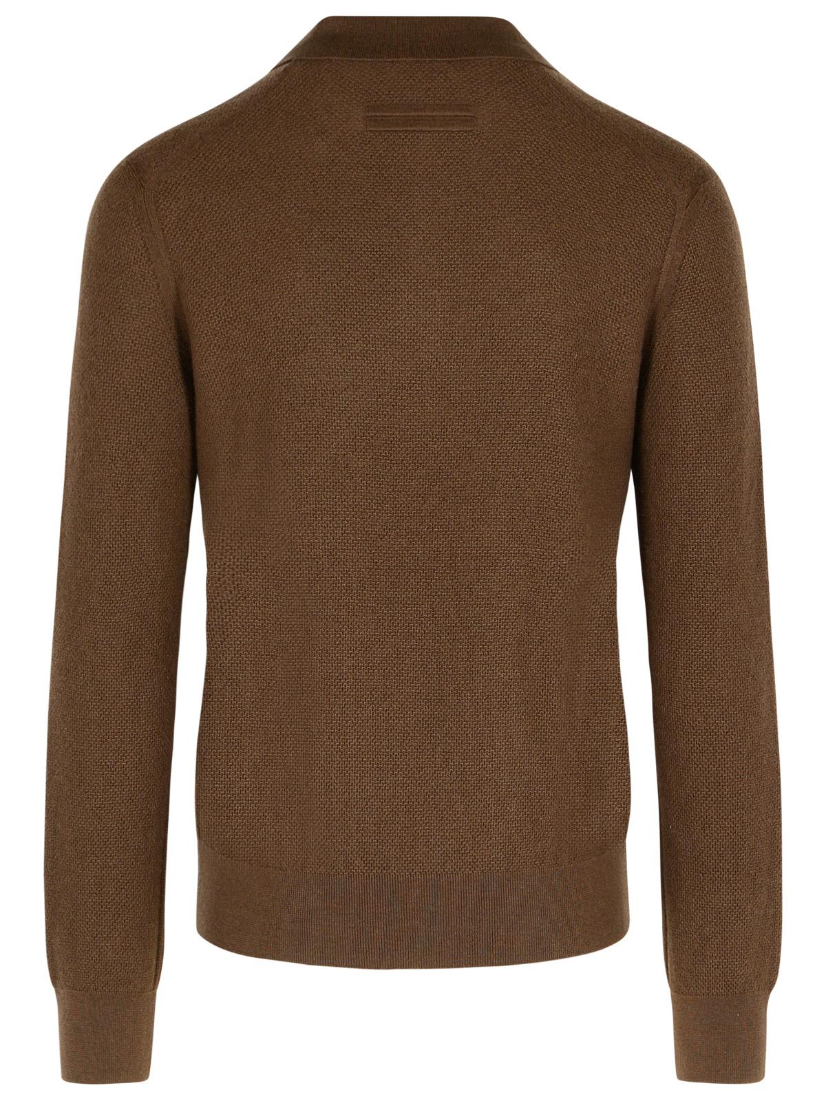 Zegna 'Oasi' Brown Cashmere Sweater Men ZEGNA