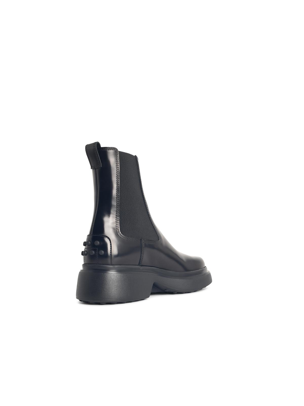 Tod's Black Leather Ankle Boots Women TOD'S