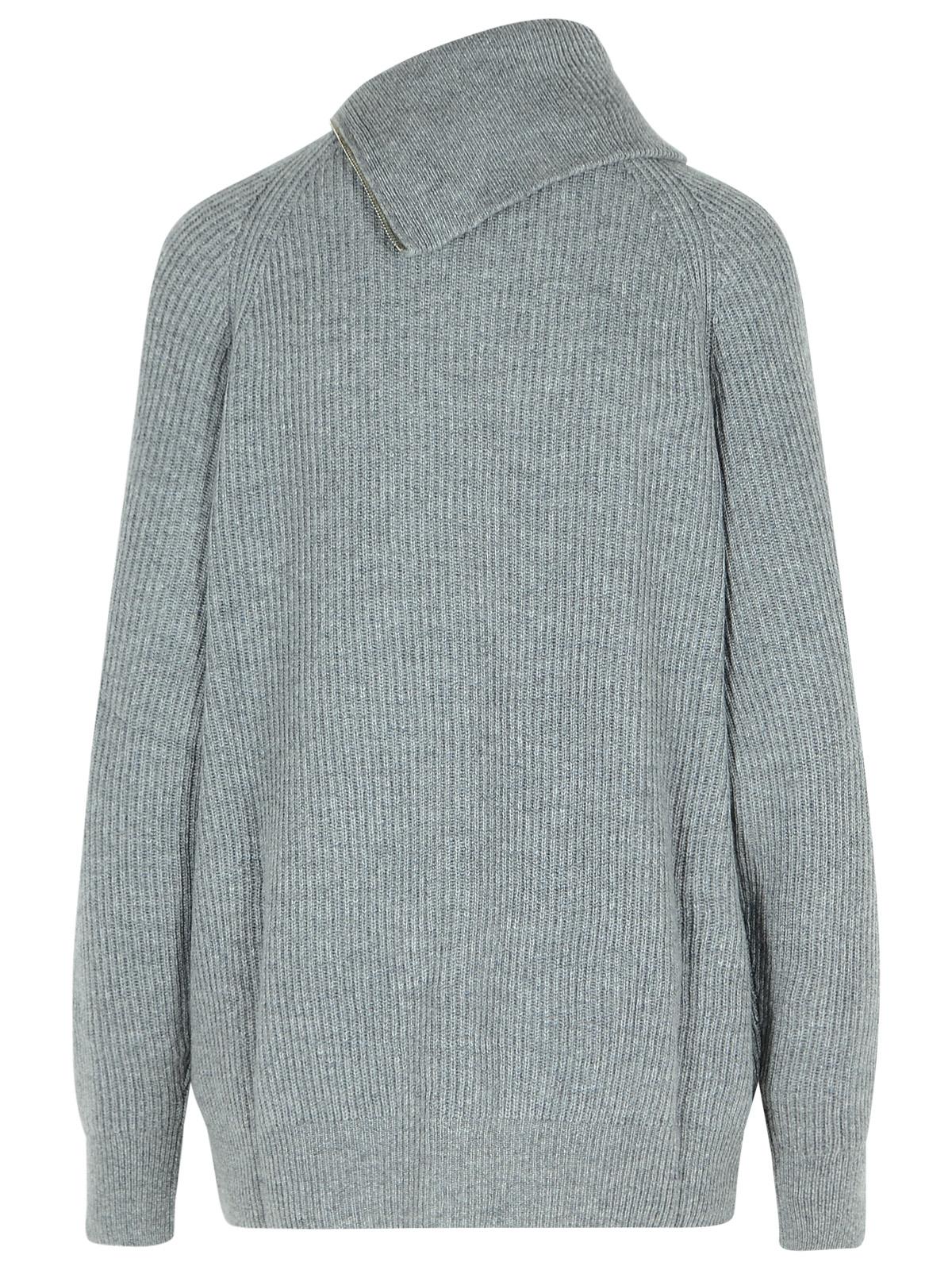 Sportmax 'Salpa' Cashmere Blend Sweater With Medium Grey Zip Women SPORTMAX