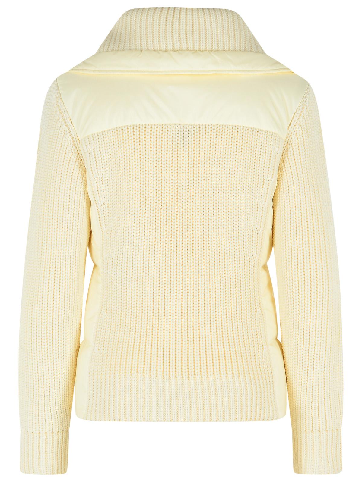 Moncler Grenoble Padded Wool Cardigan With Ivory White Zip Women MONCLER GRENOBLE