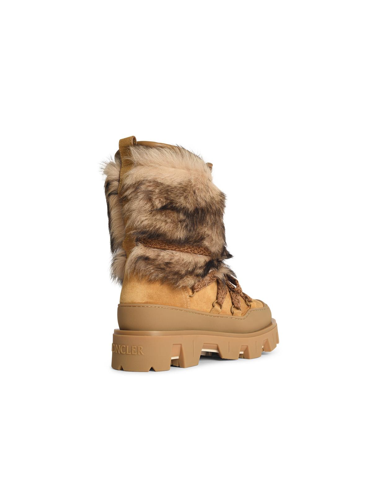 Moncler 'Peak Après' Suede Boots And Camel Beige Shearling Women MONCLER