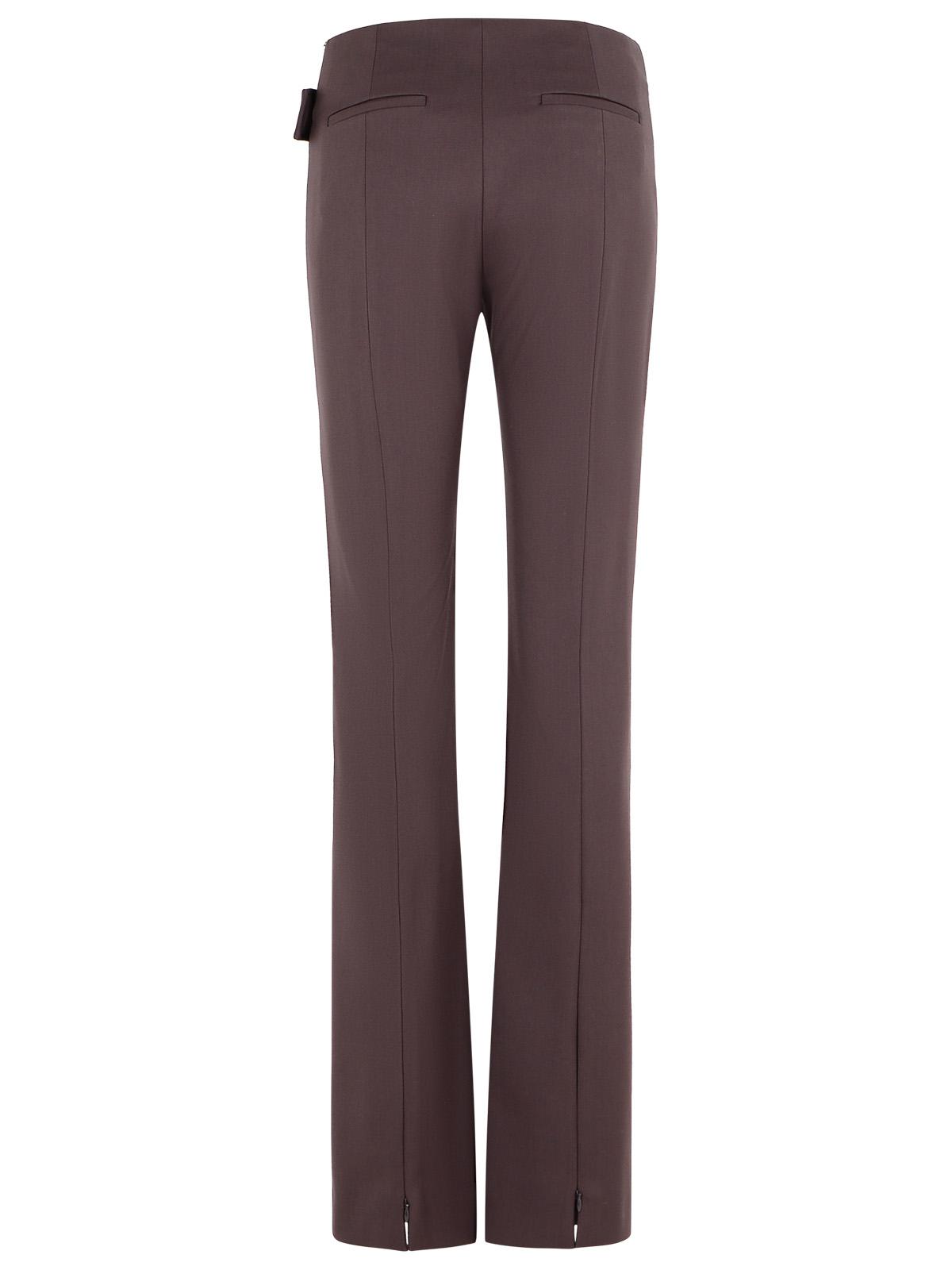 Sportmax 'Banda' Slim Trousers With Asymmetric Belt In Coffee Virgin Wool Blend Women SPORTMAX