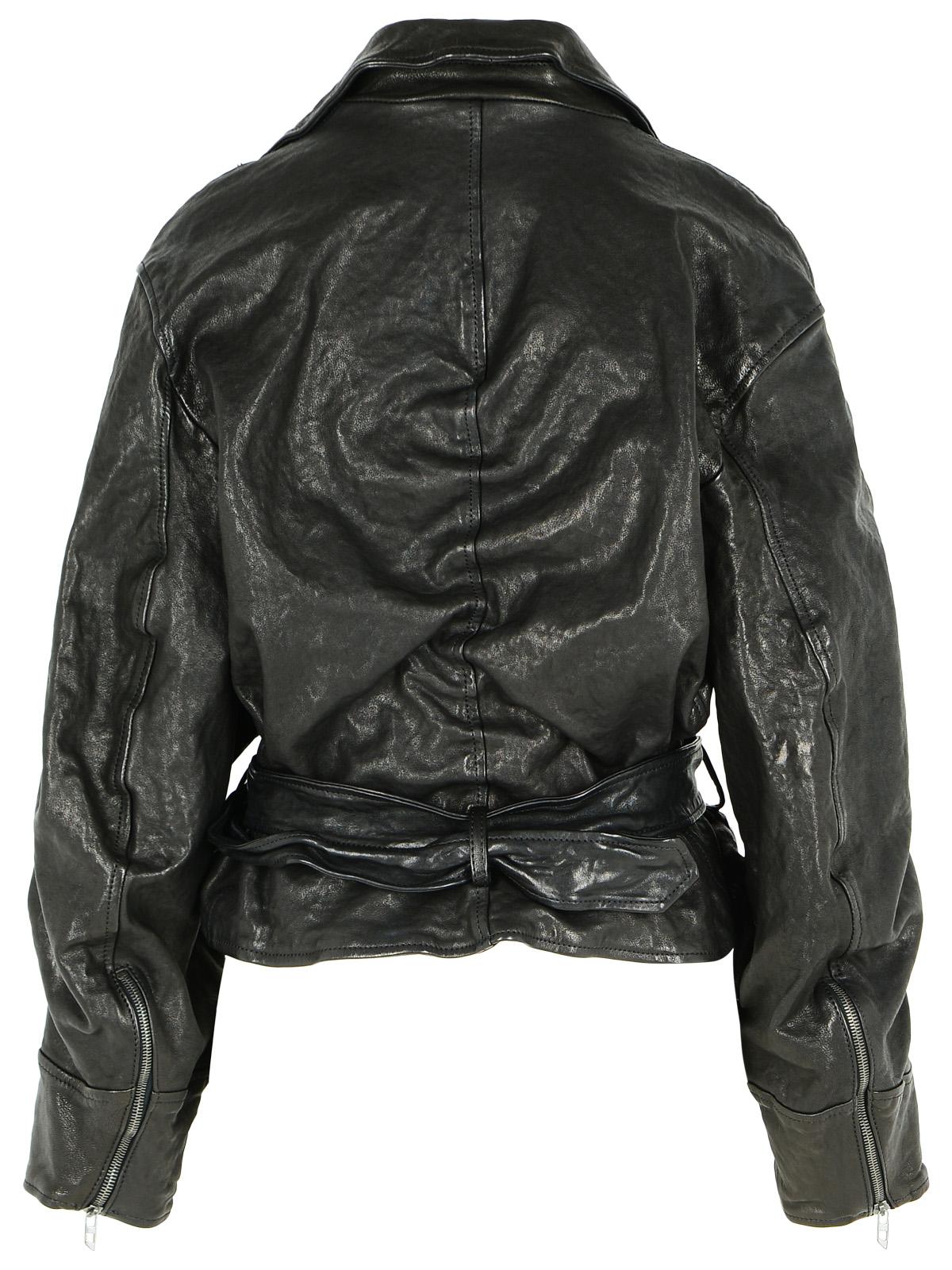 Diesel Black Leather Jacket Women DIESEL