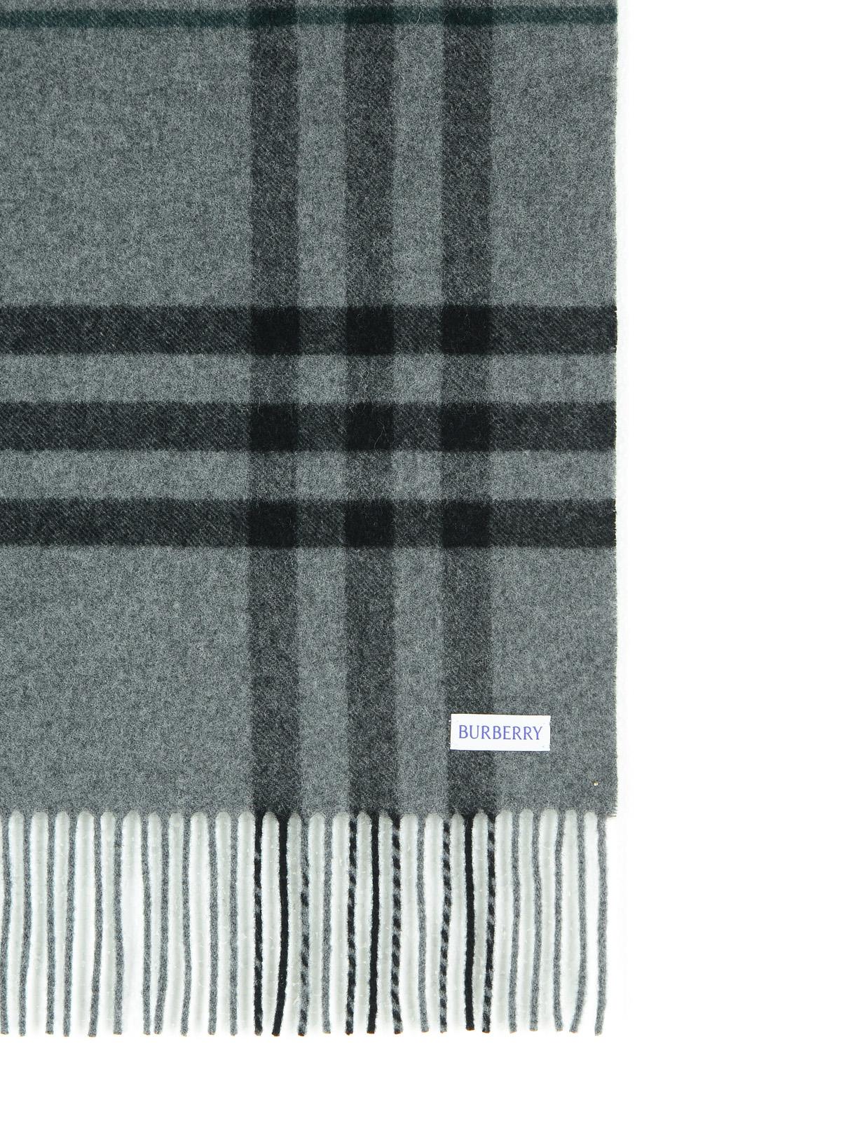 Burberry Grey Cashmere Scarf Men BURBERRY