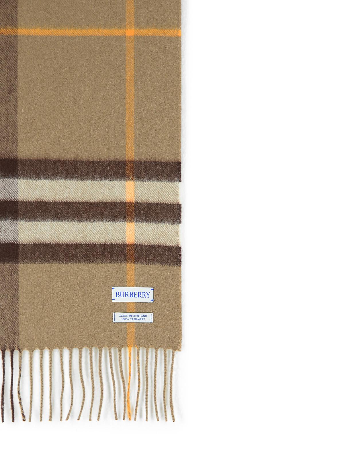 Burberry 'Mu Giant' Brown Cashmere Scarf Men BURBERRY