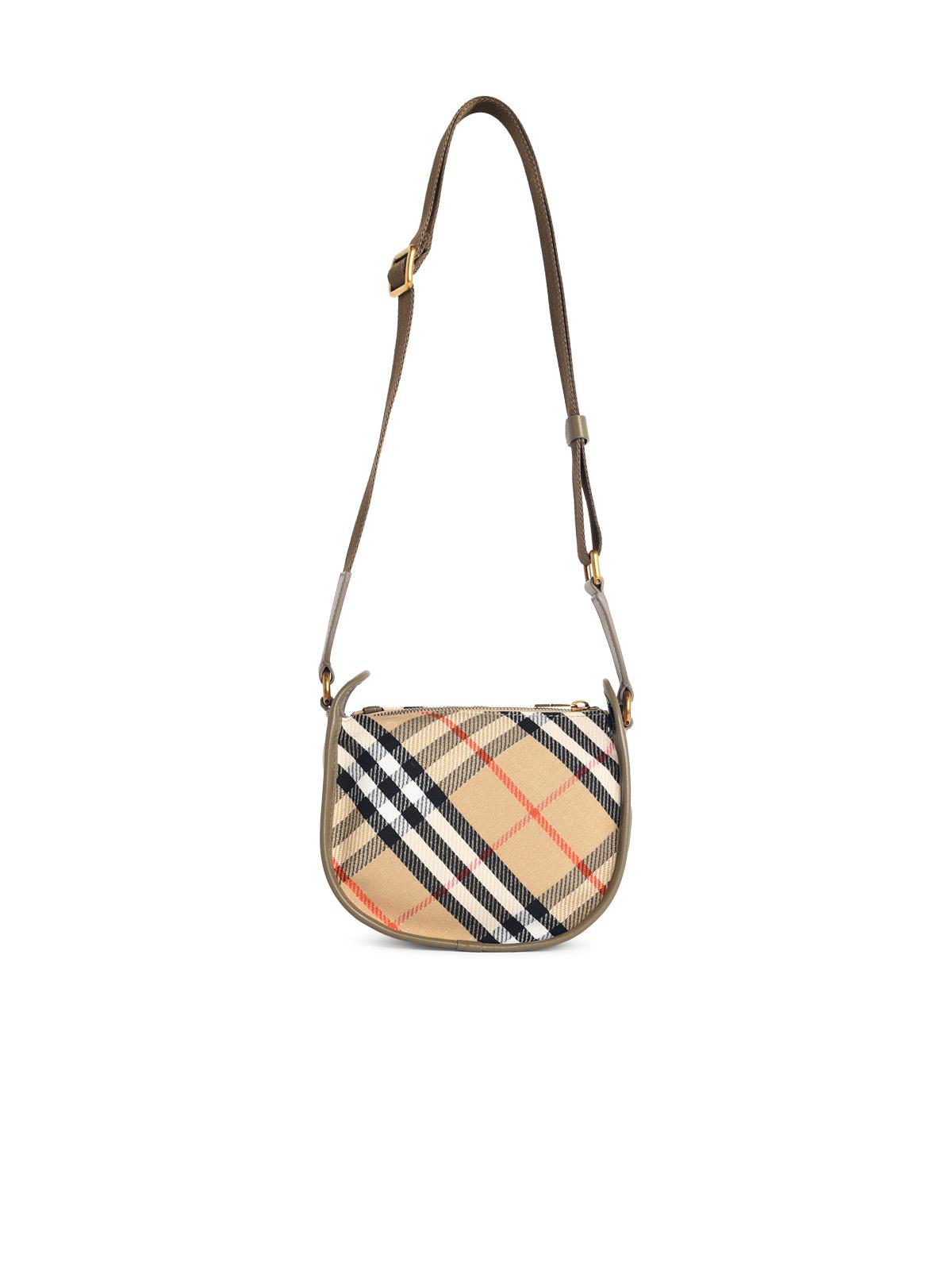 Burberry 'B Clip' Mini Messenger Bag In Beige Sand Cotton Blend Women BURBERRY