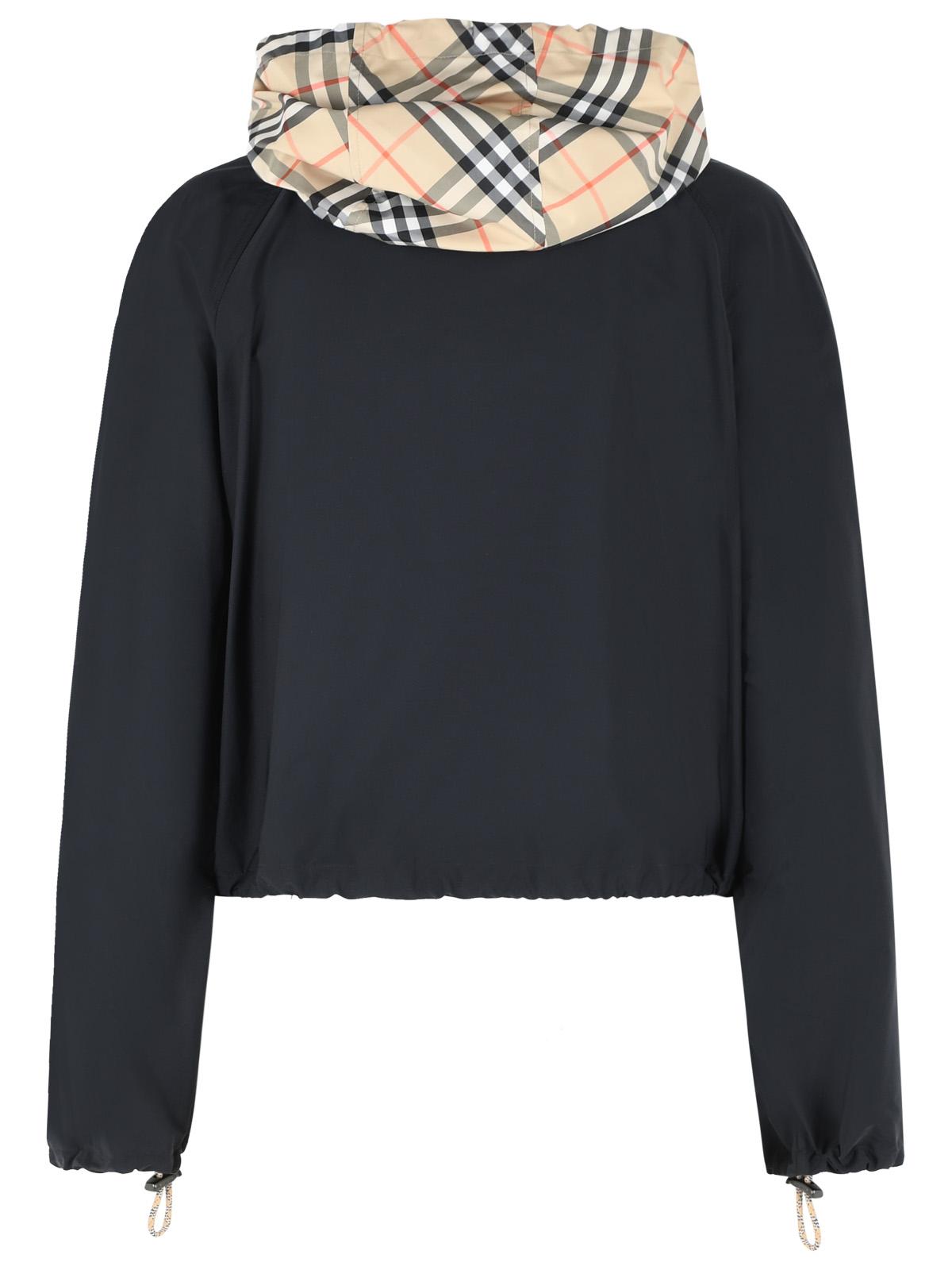 Burberry Cropped 'Newcott' Black Polyamide Hooded Jacket Women BURBERRY