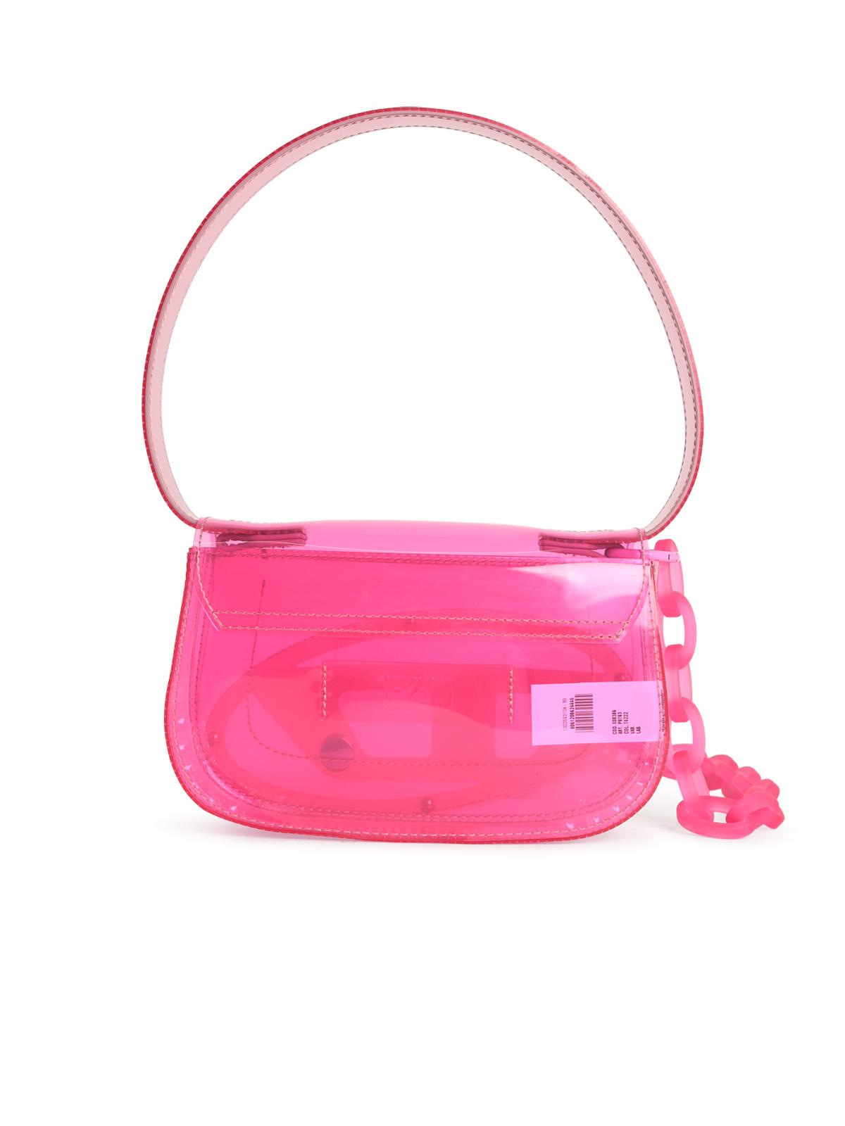 Diesel Iconic '1Dr Shoulder Bag In Fuchsia Transparent Tpu Women DIESEL