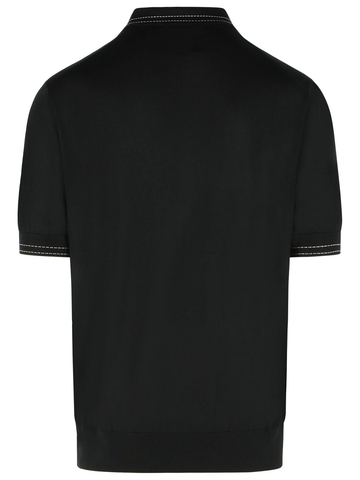 Dolce & Gabbana Black Silk Polo Shirt Men DOLCE & GABBANA