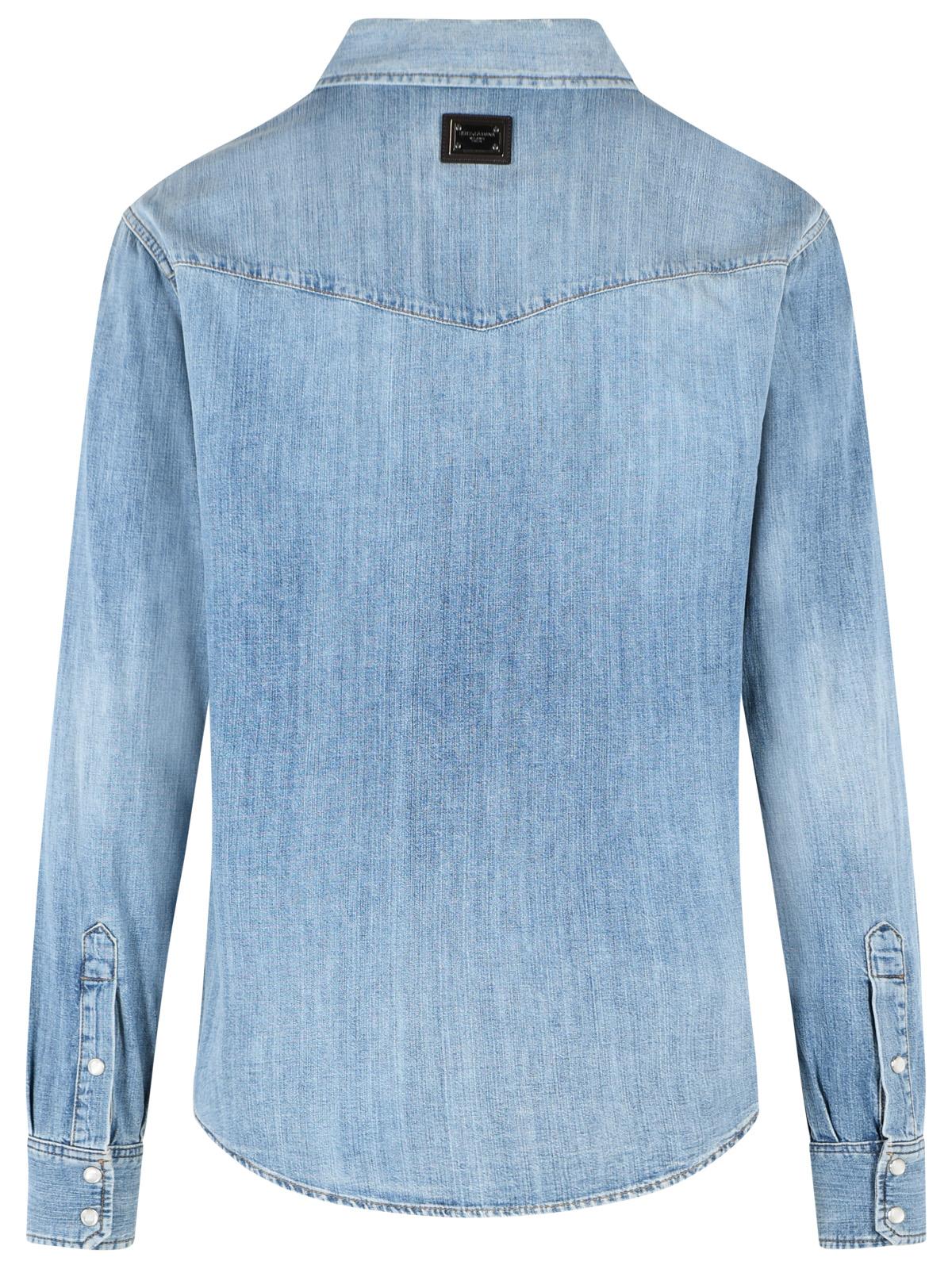 Dolce & Gabbana Blue Cotton Shirt Men DOLCE & GABBANA