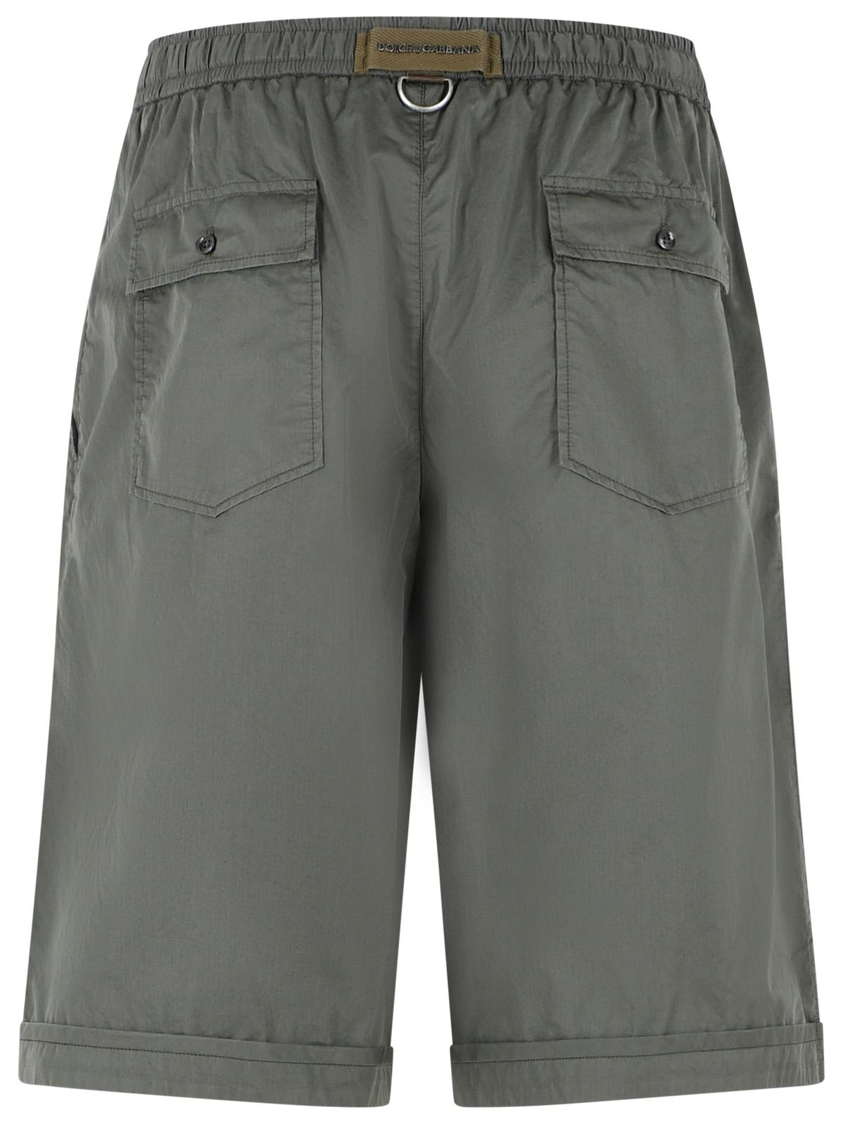 Dolce & Gabbana Grey Green Cotton Shorts Men DOLCE & GABBANA