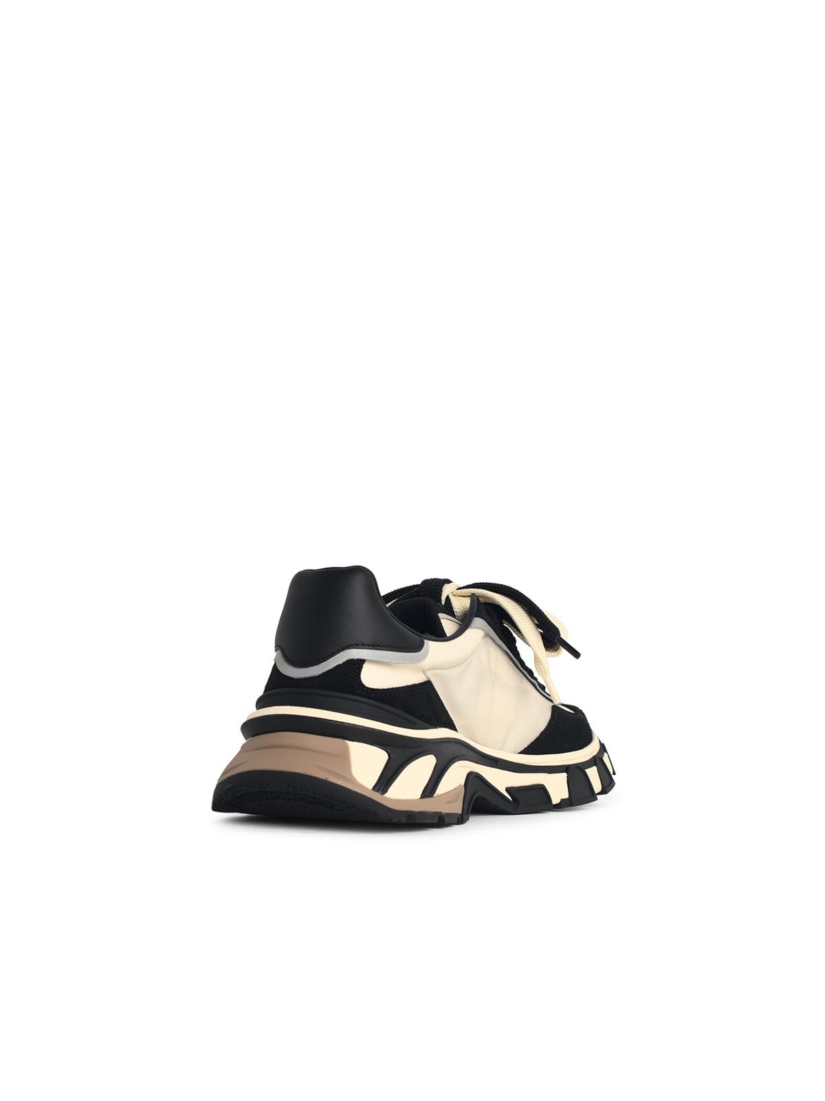 Dolce & Gabbana 'Airmaster' Ivory And Black Fabric And Leather Sneakers Men DOLCE & GABBANA