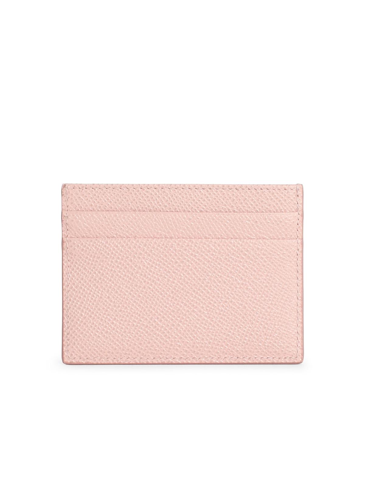 Dolce & Gabbana 'Dauphine' Pink Calf Leather Card Holder Women DOLCE & GABBANA