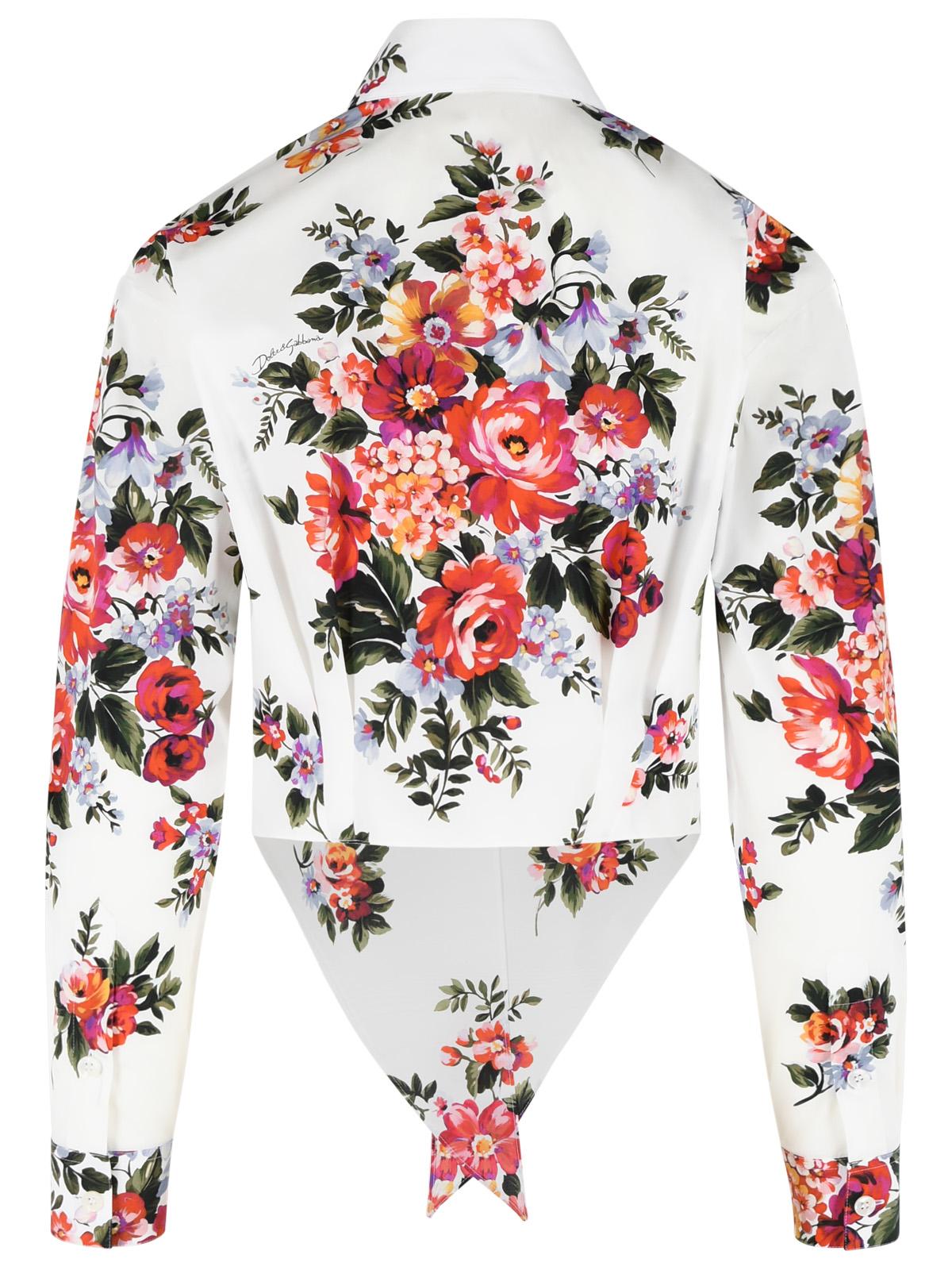 Dolce & Gabbana 'Fiori' White Cotton Shirt Women DOLCE & GABBANA