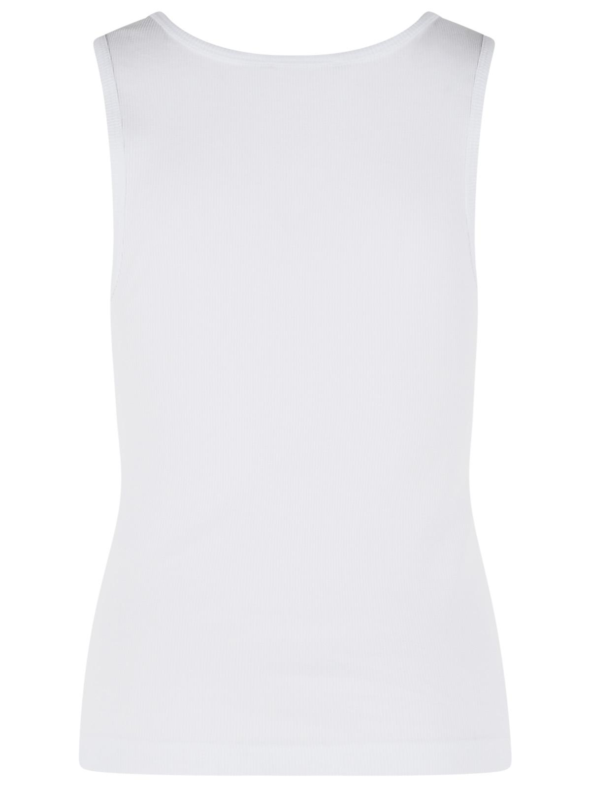 Dolce & Gabbana White Textile Glass Blend Tank Top Women DOLCE & GABBANA