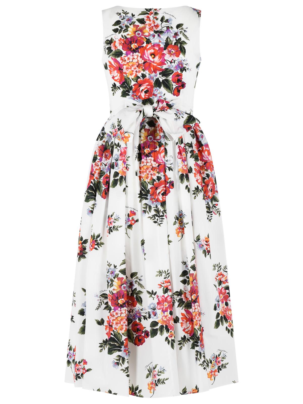 Dolce & Gabbana 'Fiori' White Cotton Dress Women DOLCE & GABBANA