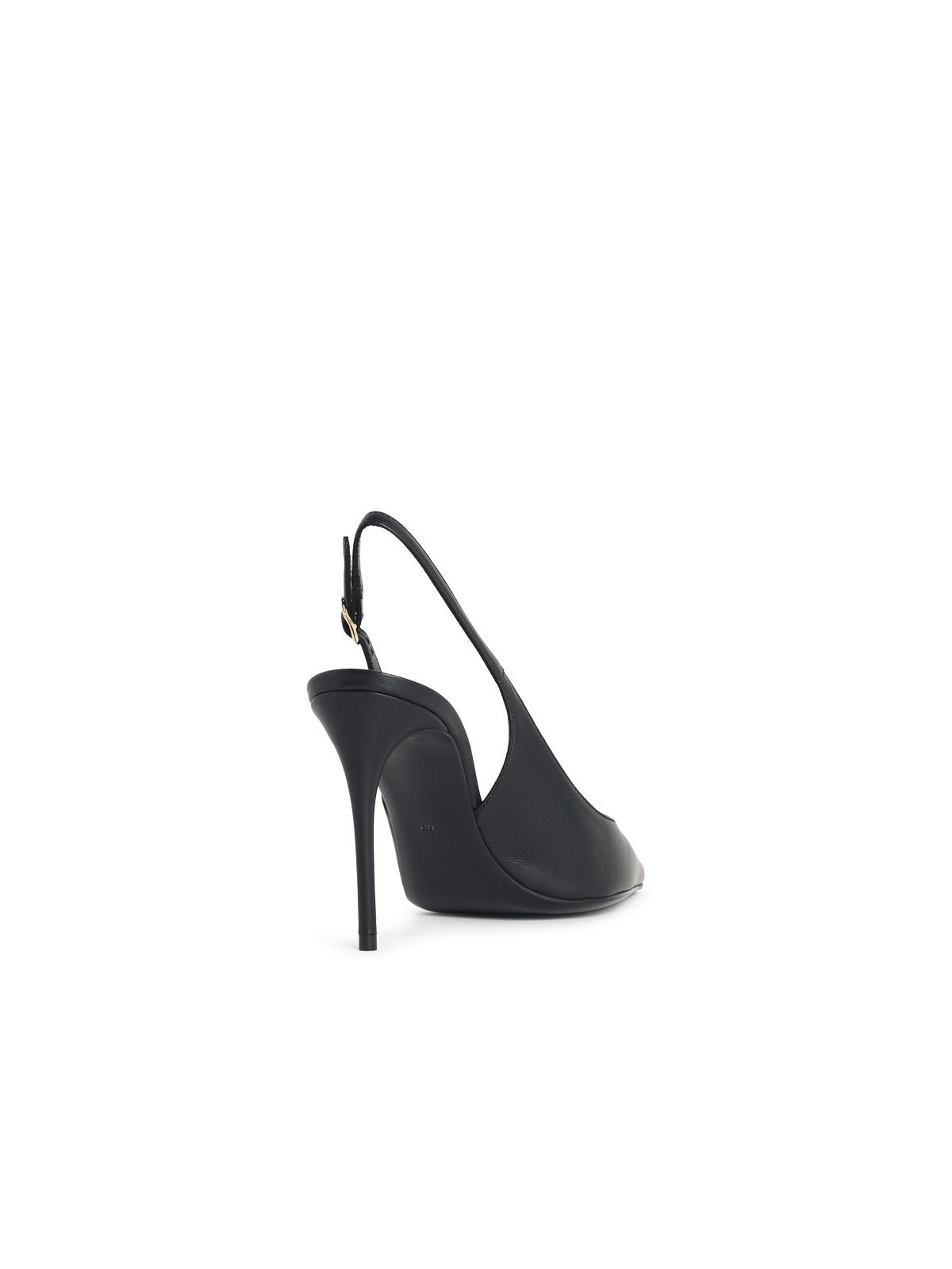 Dolce & Gabbana Black Leather Slingbacks Women DOLCE & GABBANA