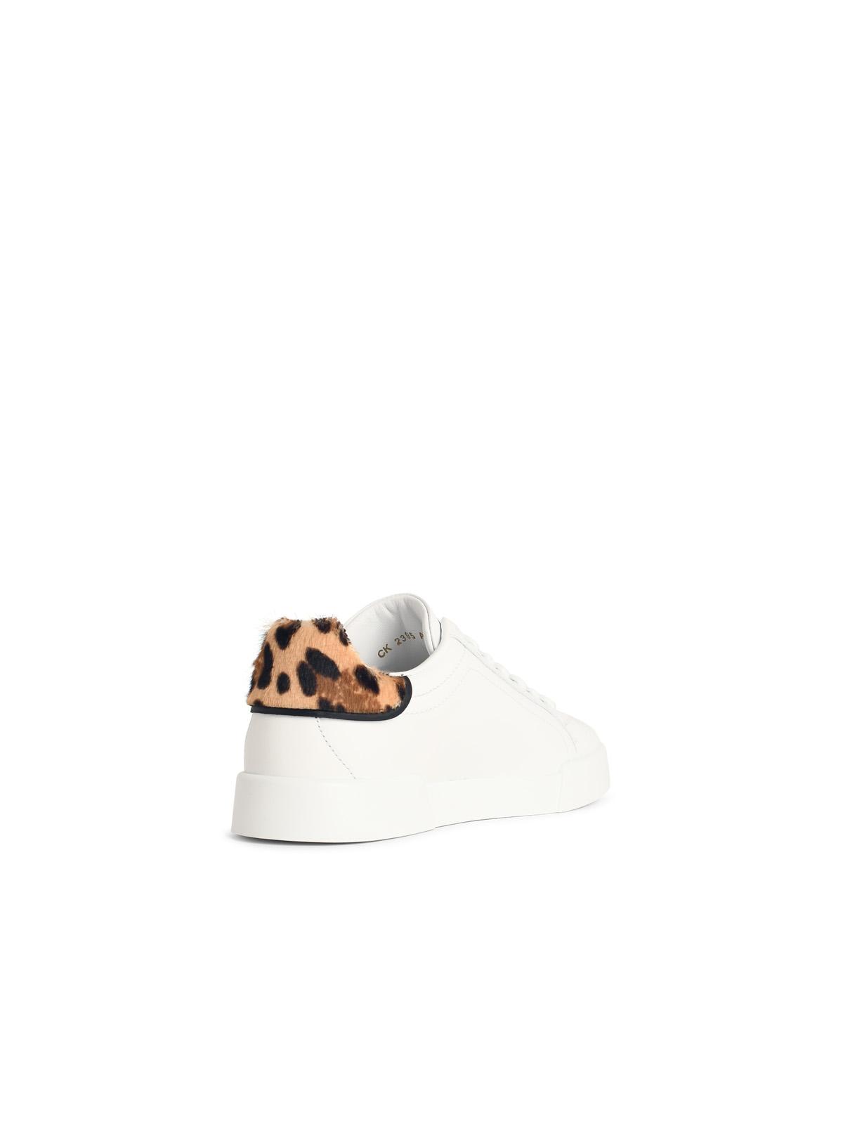 Dolce & Gabbana 'Portofino' White Leather Sneakers Women DOLCE & GABBANA