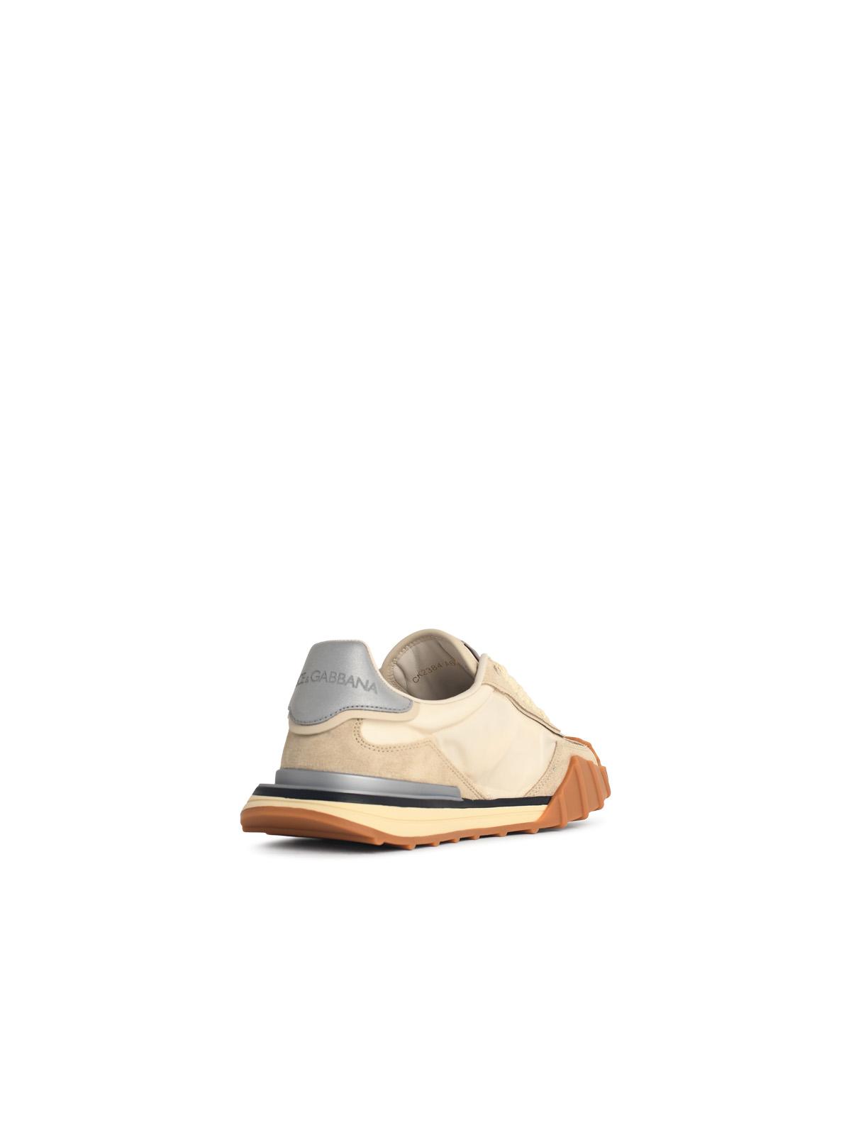 Dolce & Gabbana 'Dg Athletic' Beige Fabric And Leather Sneakers Women DOLCE & GABBANA