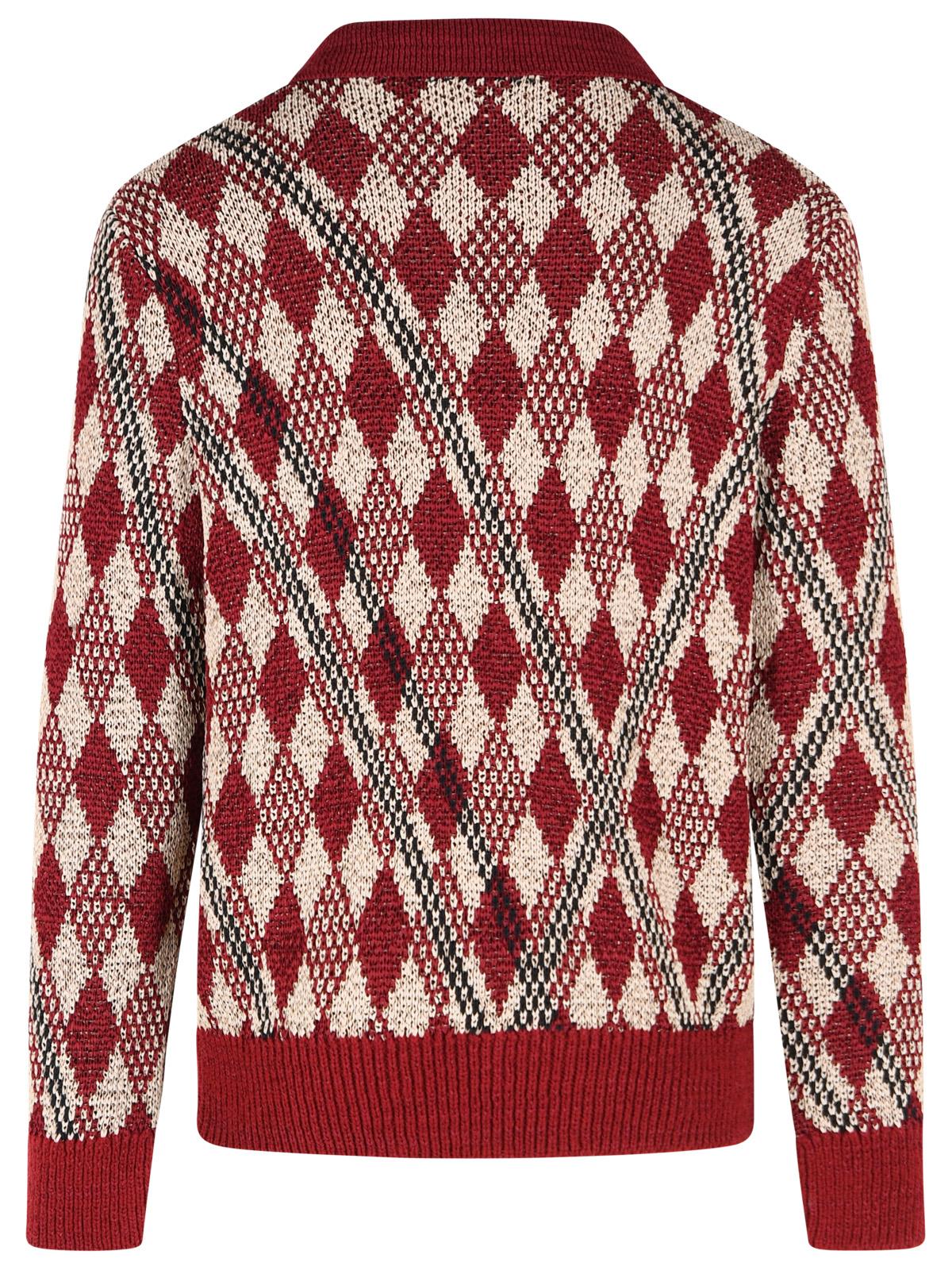Dries Van Noten 'Macrame' Burgundy Viscose Blend Sweater Men DRIES VAN NOTEN