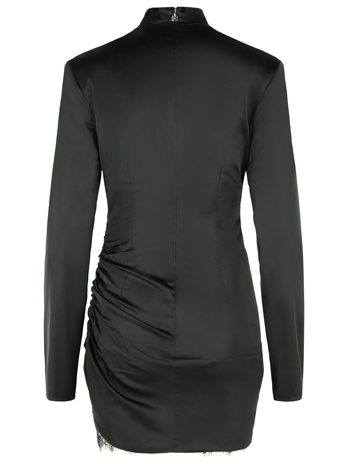 Rotate Black Polyester Satin Mini Dress Women ROTATE