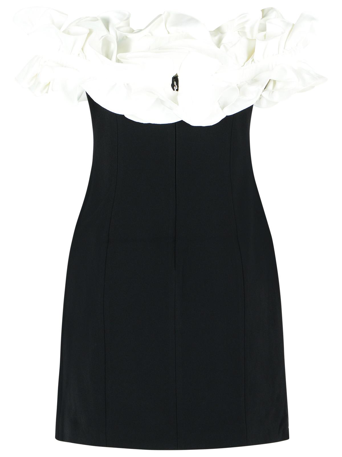 Rotate Mini Dress With Ruffles In Black And White Polyester Women ROTATE