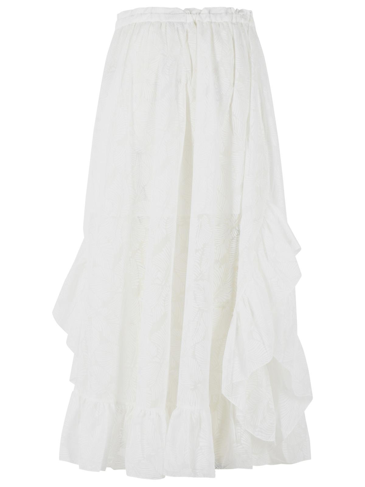 Zimmermann 'Daylight' Long Skirt In White Cotton Blend Women ZIMMERMANN