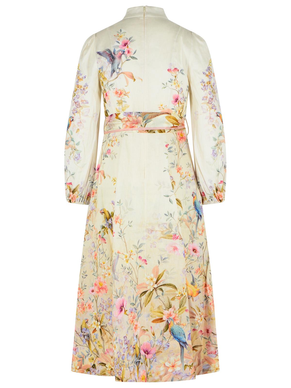 Zimmermann 'Rebellion' Cream Linen Long Dress Women ZIMMERMANN