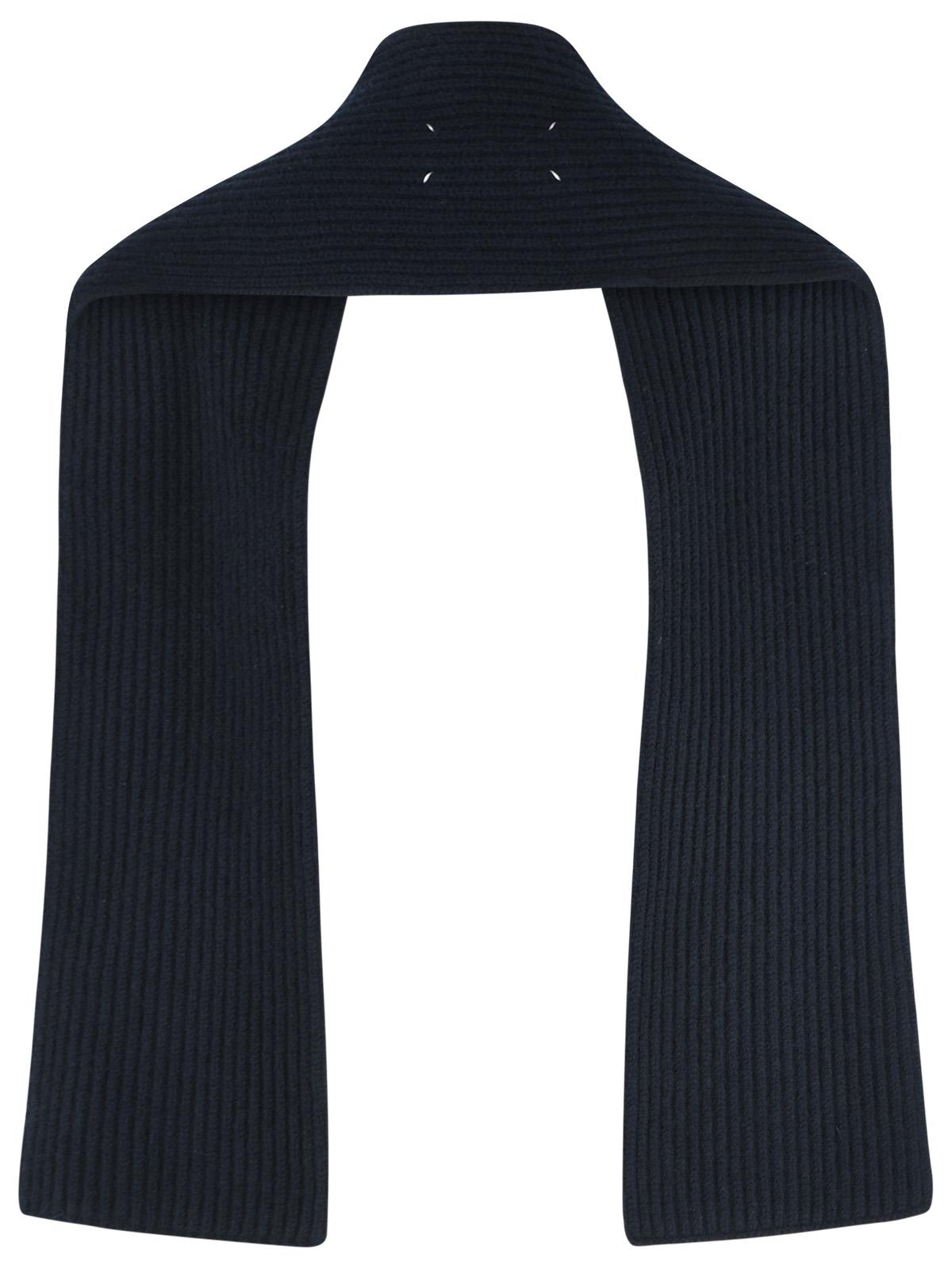 Maison Margiela Blue Virgin Wool Scarf Men MAISON MARGIELA