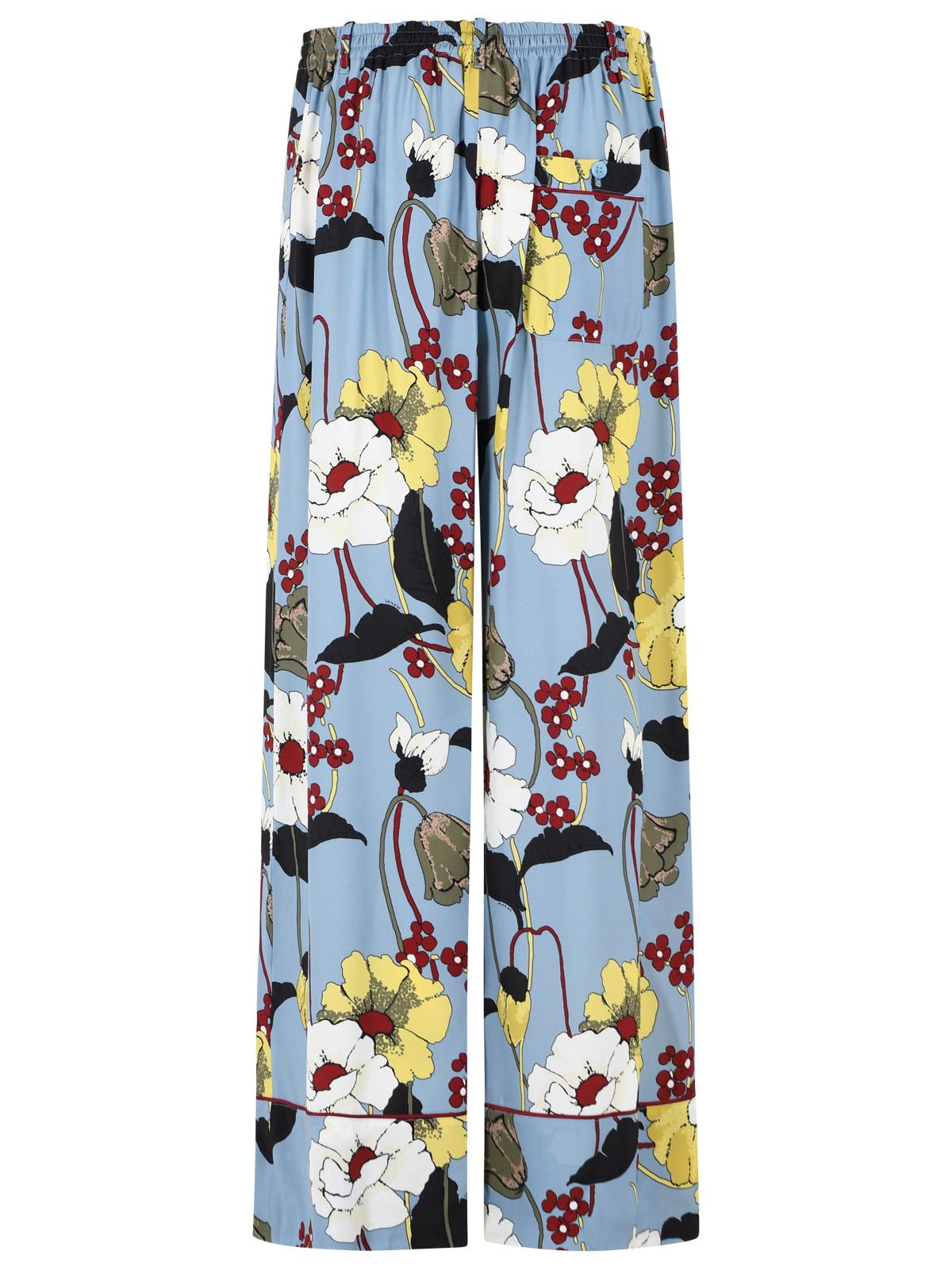 Marni Light Blue Viscose Trousers Women MARNI