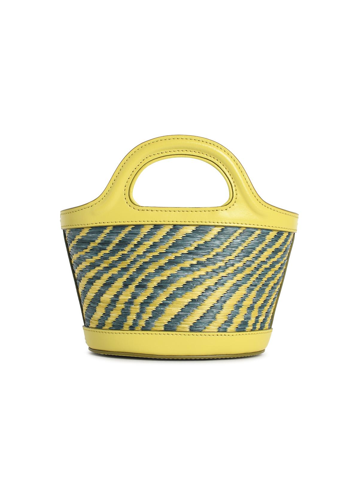 Marni Micro 'Tropicalia' Bag In Green Leather And Raffia-Effect Fabric Women MARNI