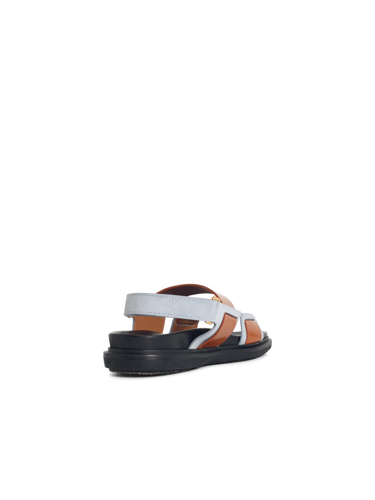 Marni 'Fussbett' Light Blue Leather Sandals Women MARNI