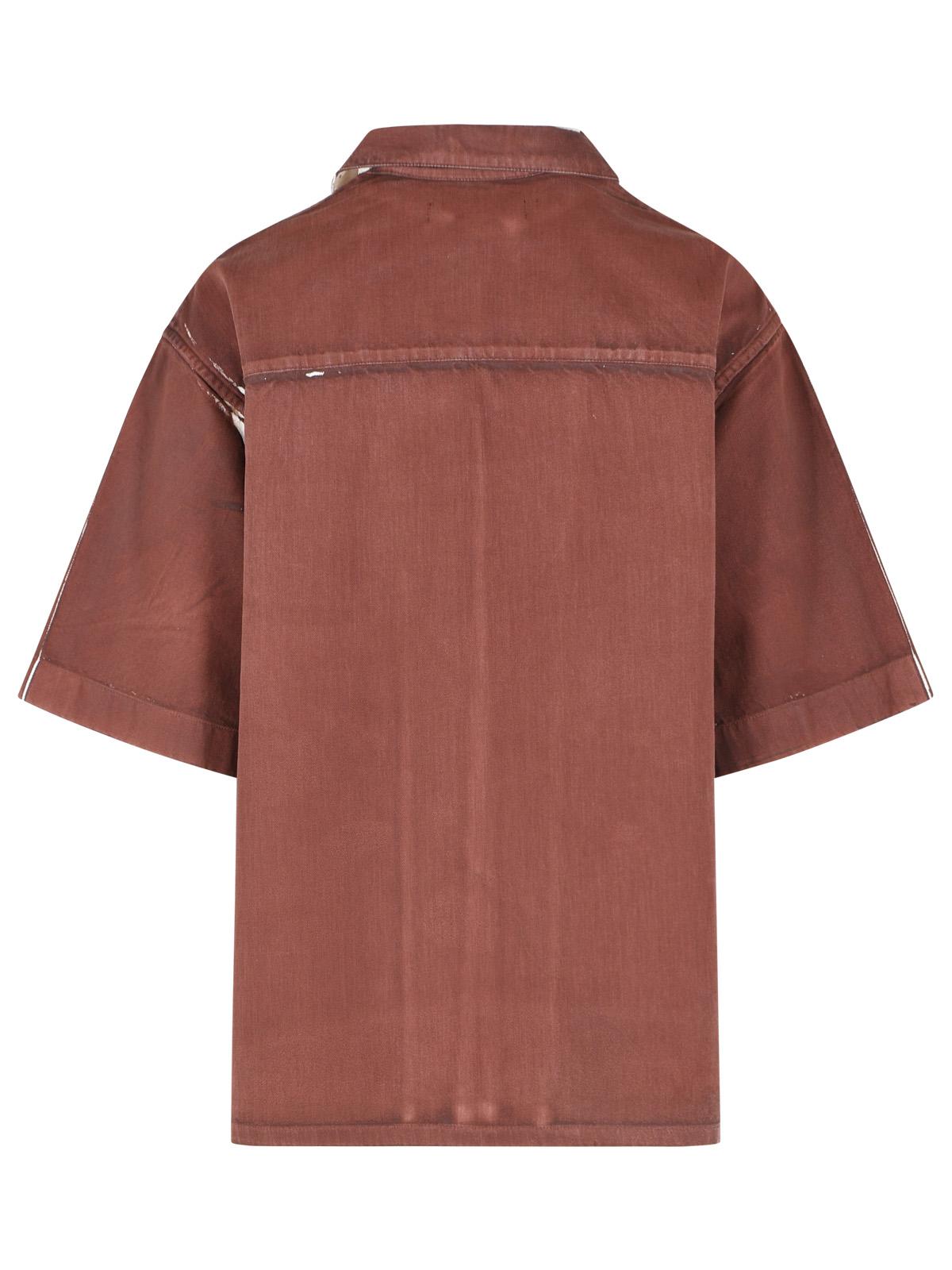 Marni Brown Cotton Shirt Men MARNI