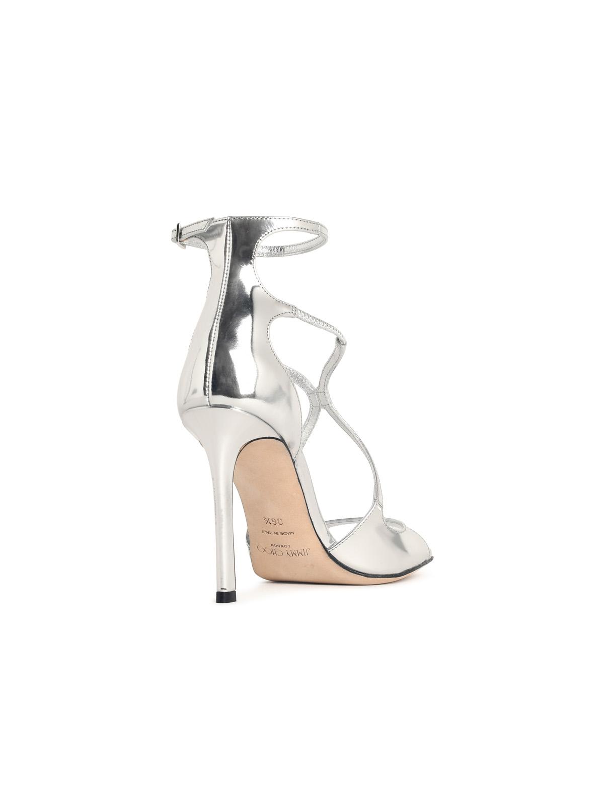 Jimmy Choo Silver Leather Sandals Women JIMMY CHOO